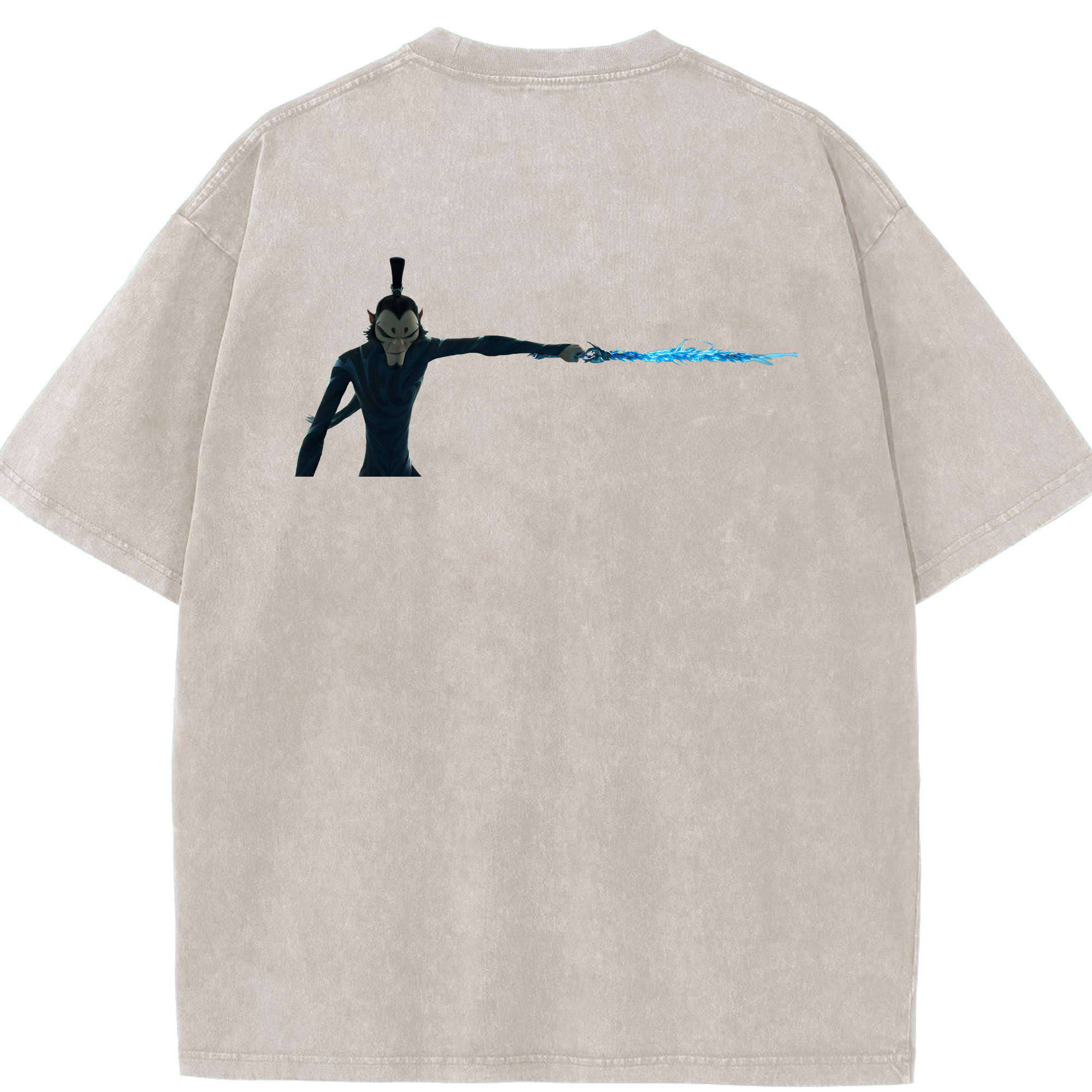 （画像用） Ne Zha 2 ナタ 魔童の大暴れ 綿100% ヴィンテージ風 半袖Tシャツ（背面プリント）
