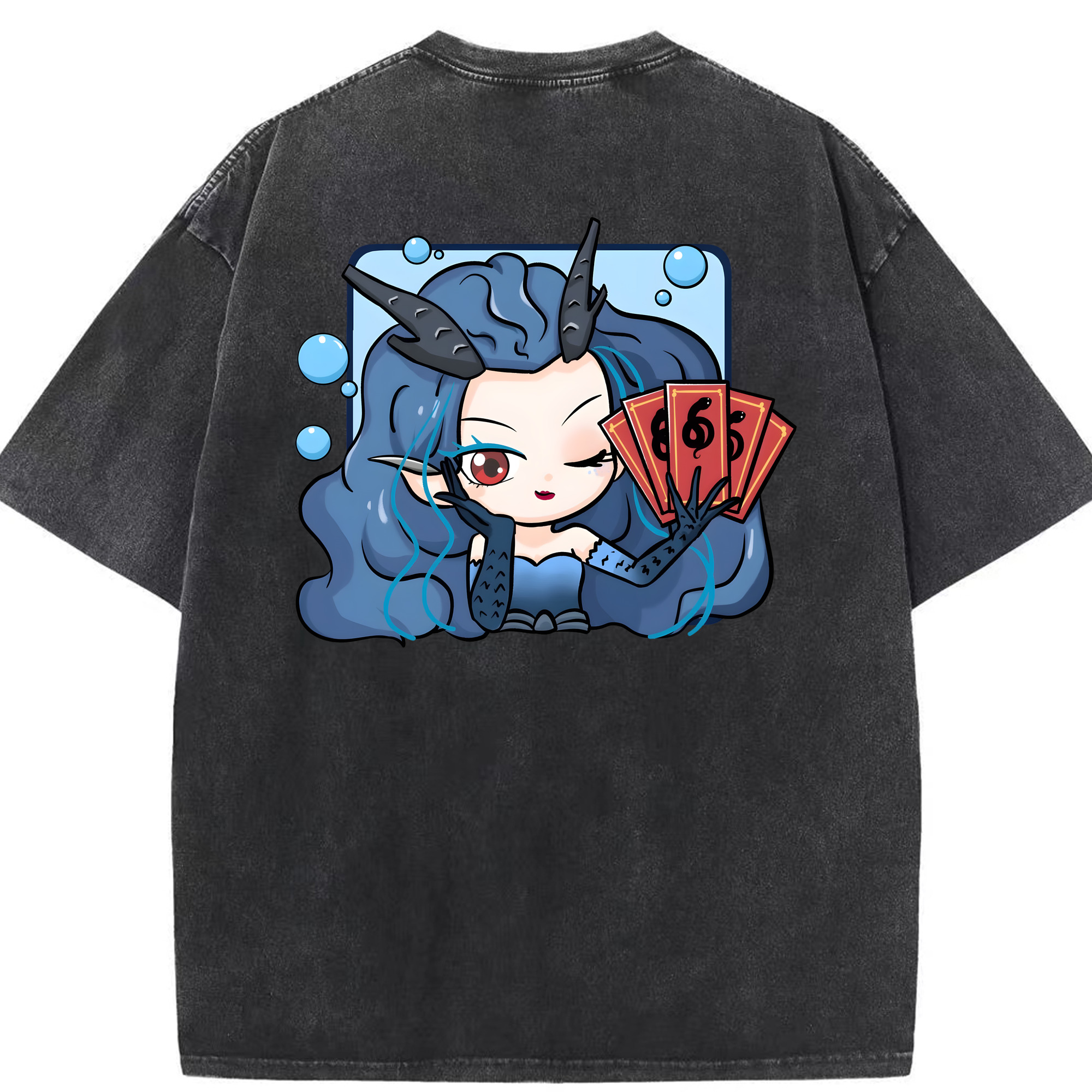 （画像用） Ne Zha 2 ナタ 魔童の大暴れ 綿100% ヴィンテージ風 半袖Tシャツ（背面プリント）
