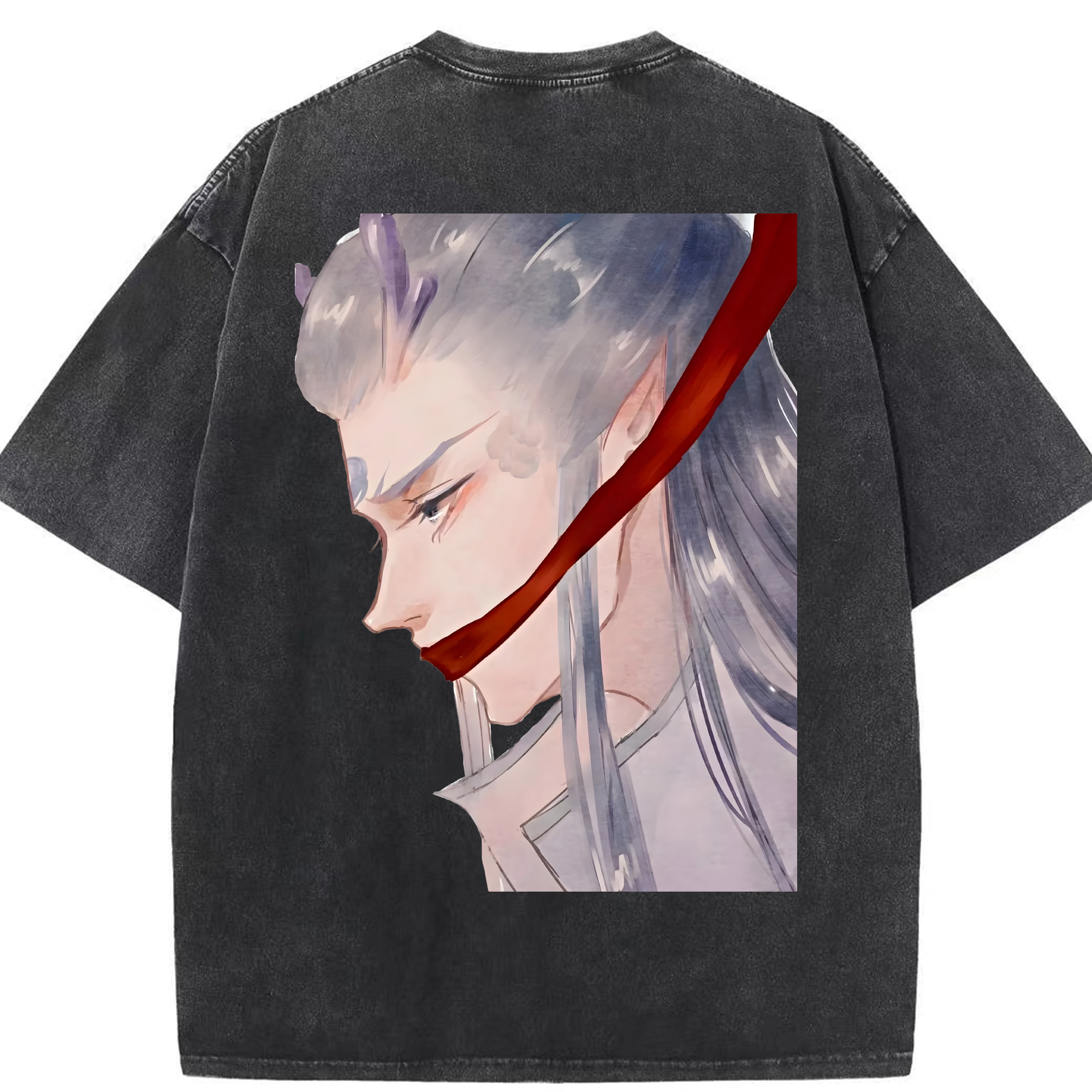 （画像用） Ne Zha 2 ナタ 魔童の大暴れ 綿100% ヴィンテージ風 半袖Tシャツ（背面プリント）