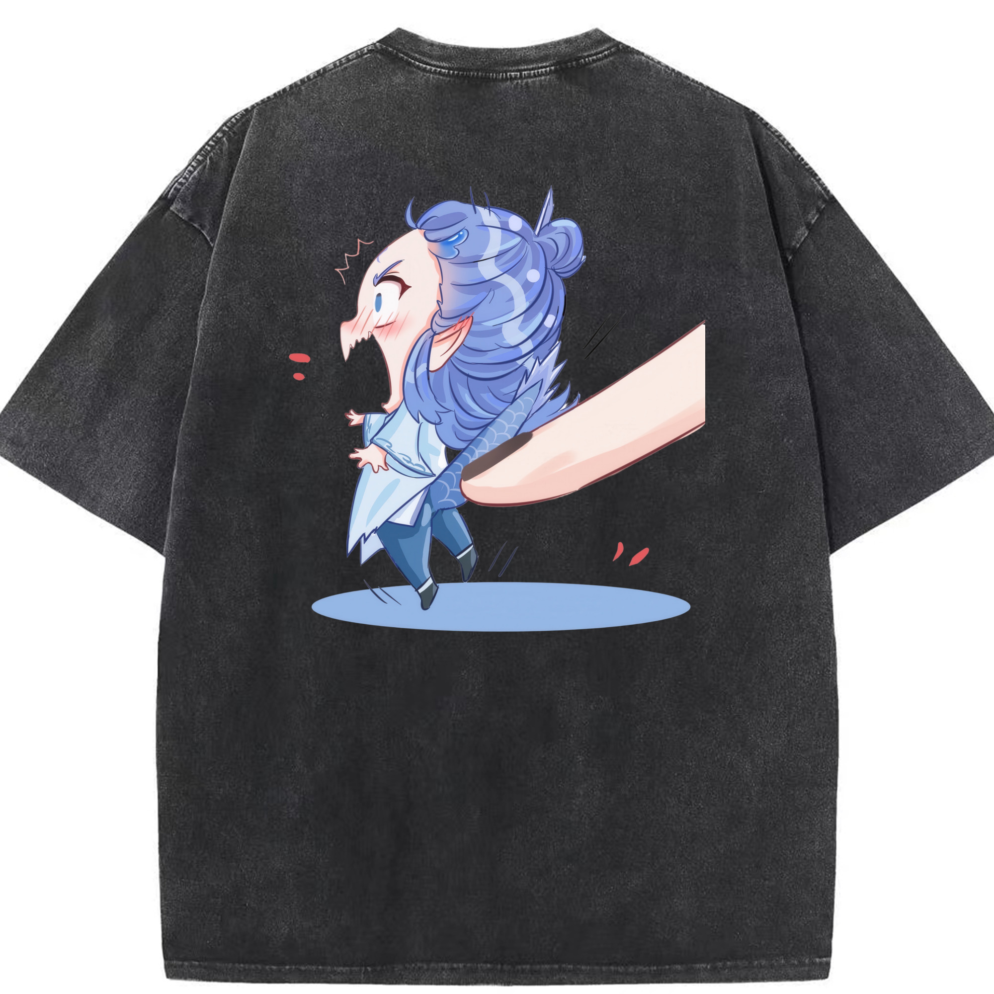 （画像用） Ne Zha 2 ナタ 魔童の大暴れ 綿100% ヴィンテージ風 半袖Tシャツ（背面プリント）