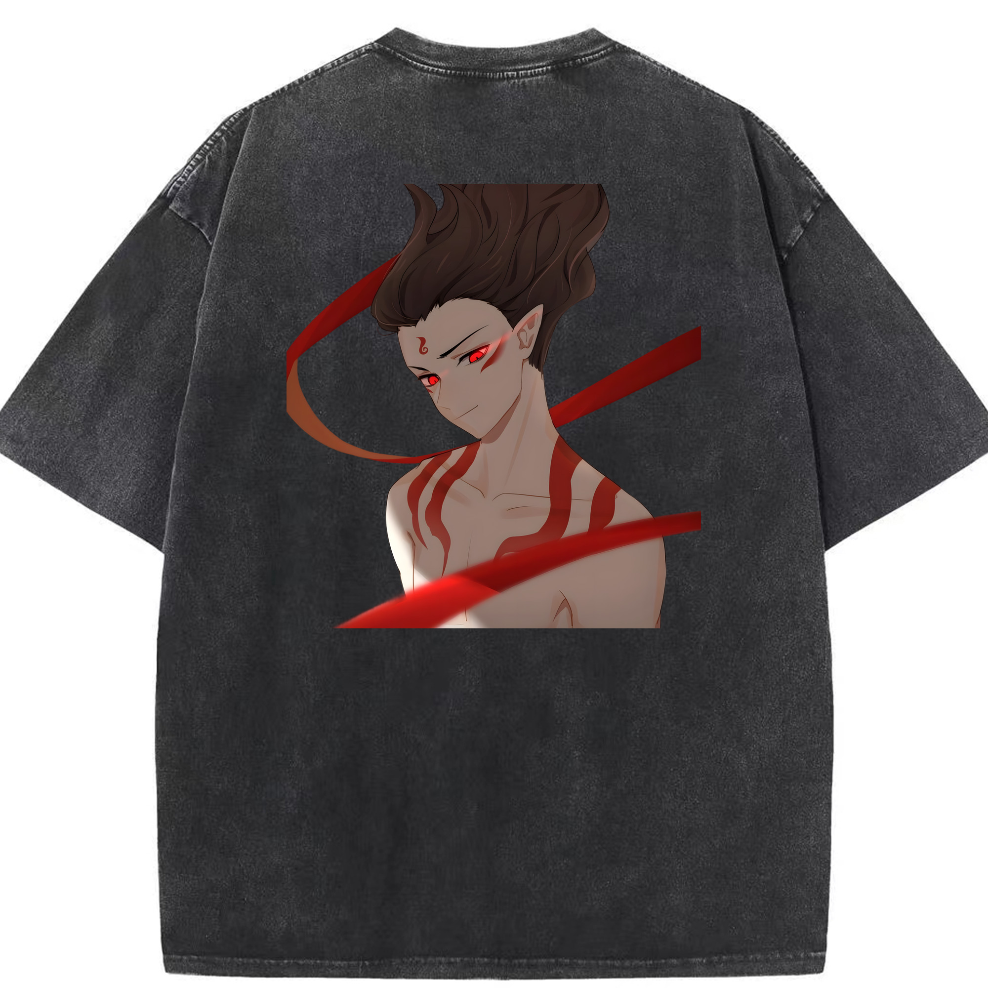 （画像用） Ne Zha 2 ナタ 魔童の大暴れ 綿100% ヴィンテージ風 半袖Tシャツ（背面プリント）