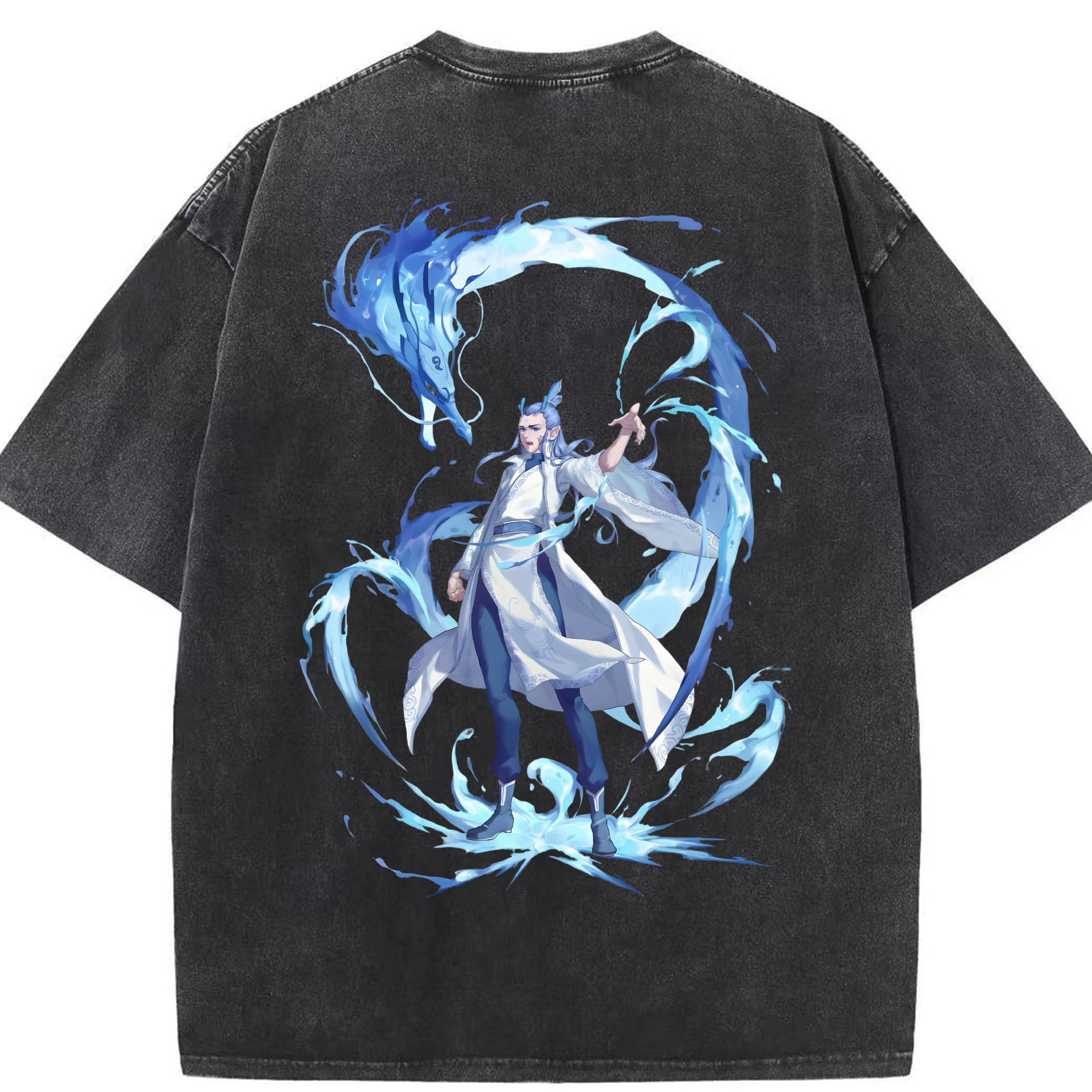 （画像用） Ne Zha 2 ナタ 魔童の大暴れ 綿100% ヴィンテージ風 半袖Tシャツ（背面プリント）