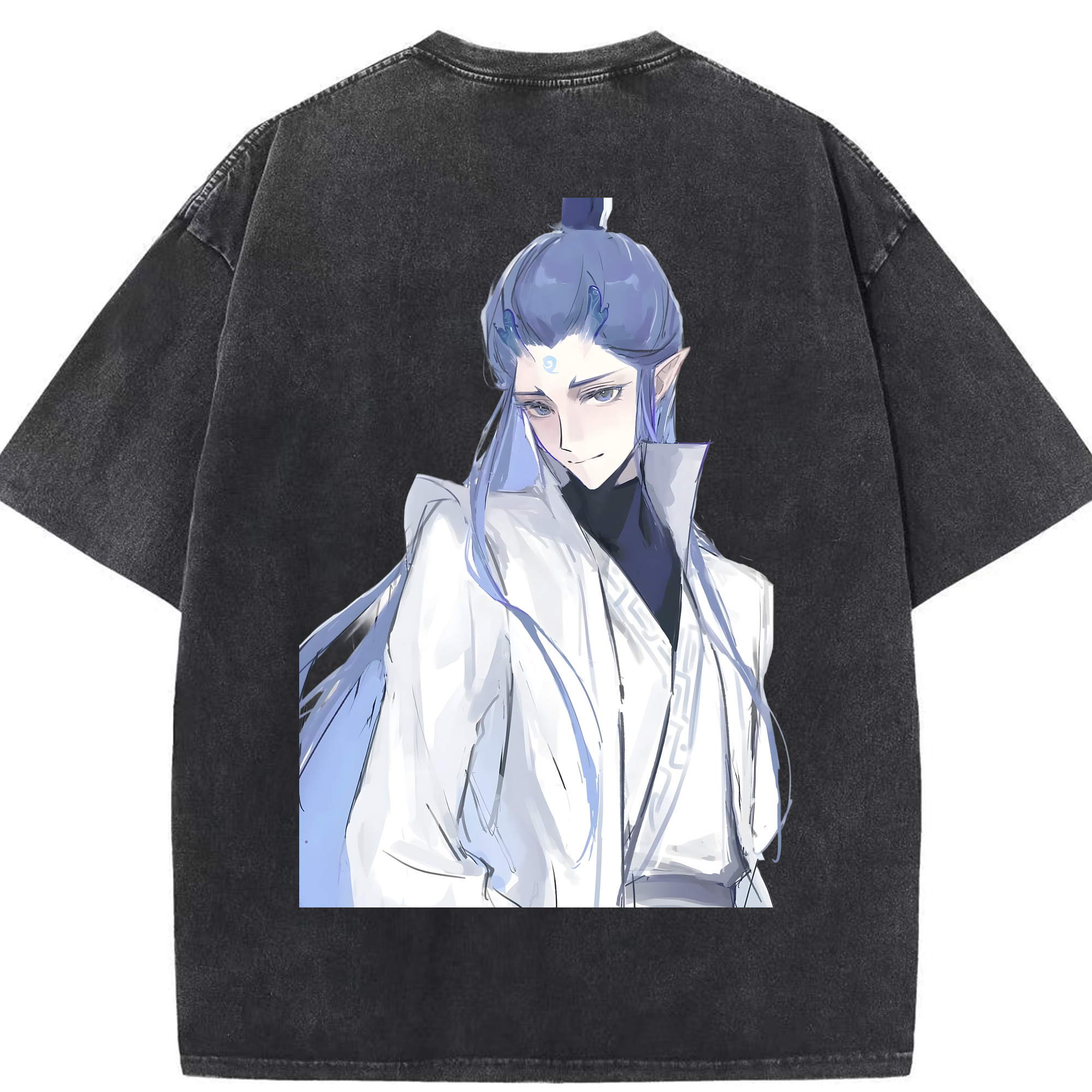 （画像用） Ne Zha 2 ナタ 魔童の大暴れ 綿100% ヴィンテージ風 半袖Tシャツ（背面プリント）