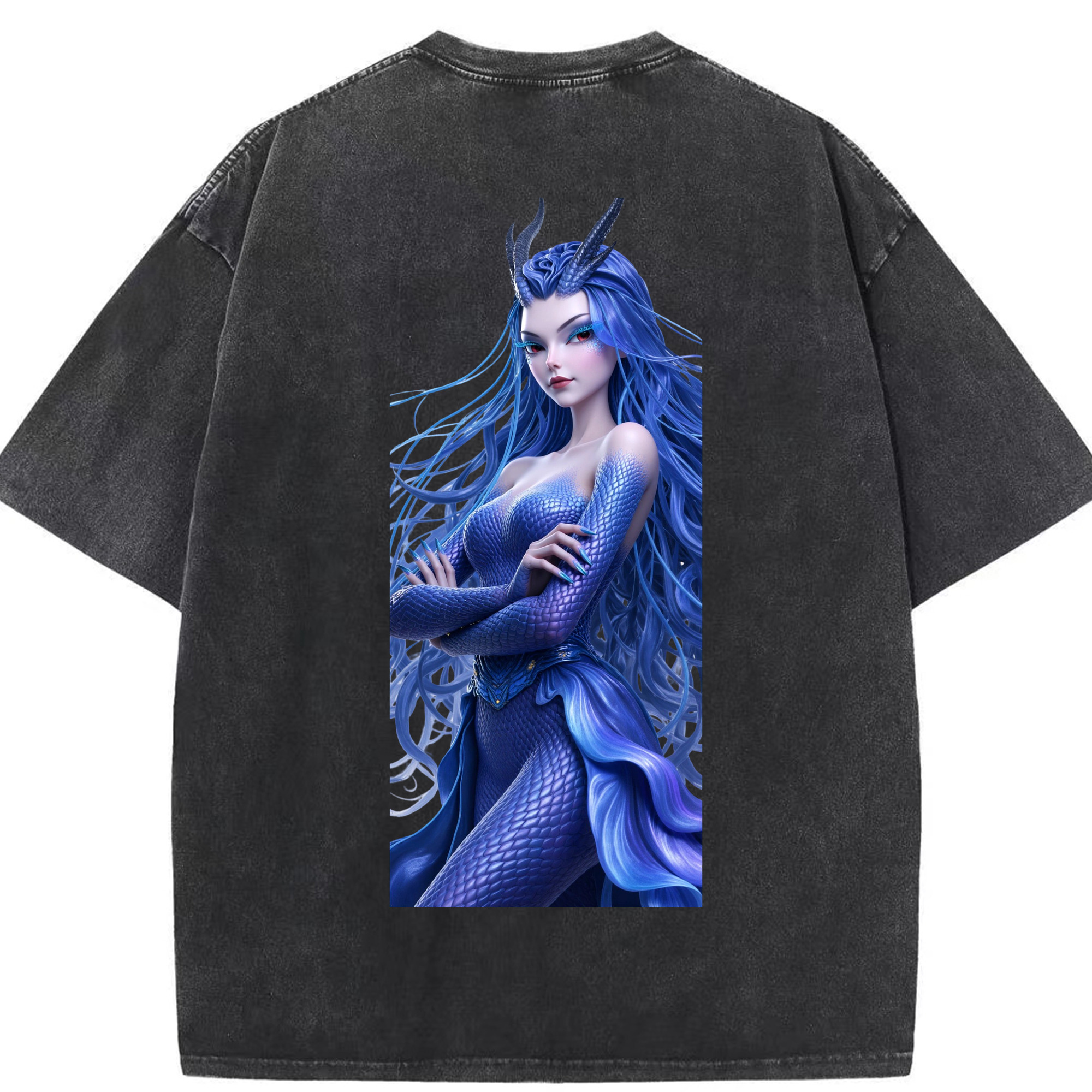（画像用） Ne Zha 2 ナタ 魔童の大暴れ 綿100% ヴィンテージ風 半袖Tシャツ（背面プリント）