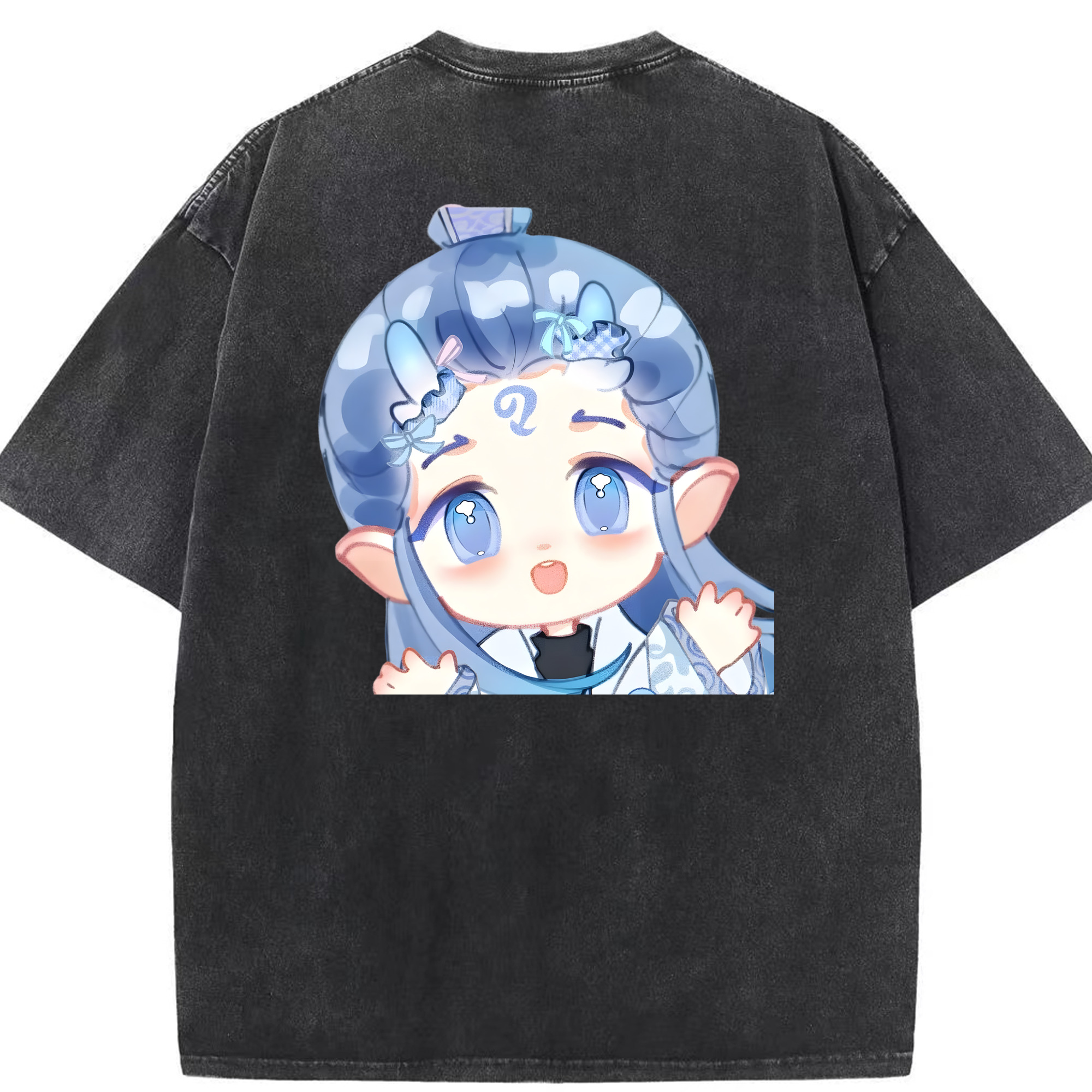 （画像用） Ne Zha 2 ナタ 魔童の大暴れ 綿100% ヴィンテージ風 半袖Tシャツ（背面プリント）