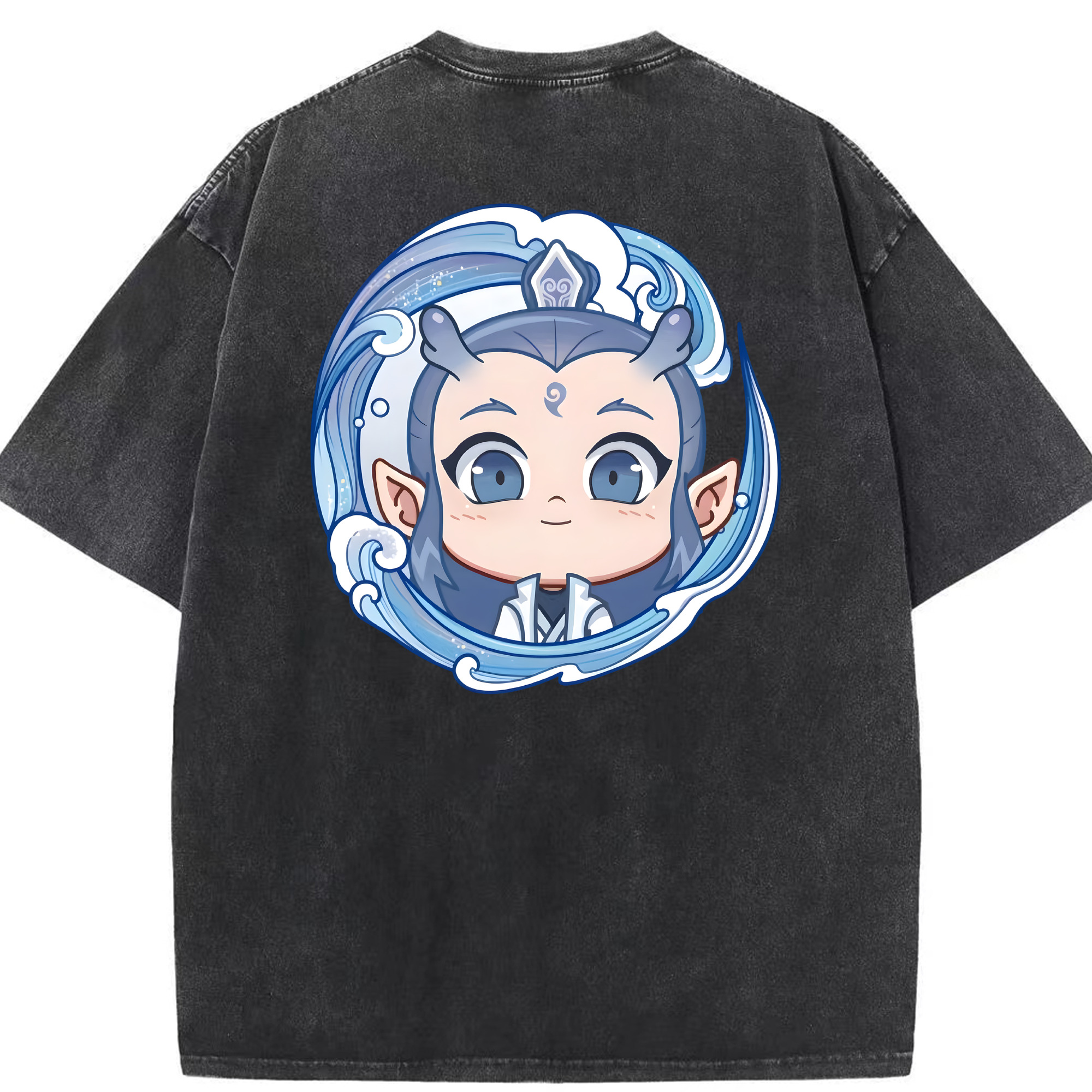 （画像用） Ne Zha 2 ナタ 魔童の大暴れ 綿100% ヴィンテージ風 半袖Tシャツ（背面プリント）