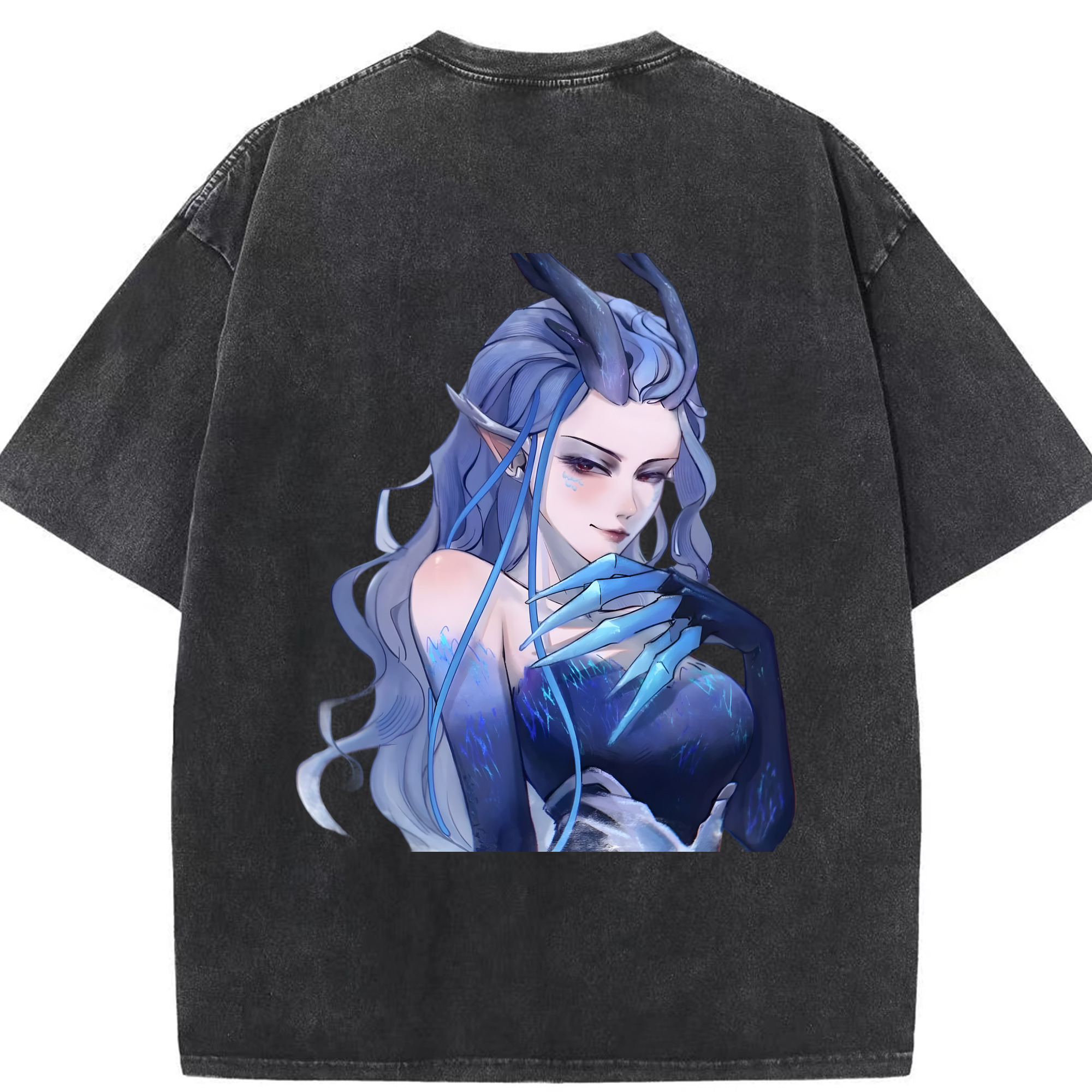 （画像用） Ne Zha 2 ナタ 魔童の大暴れ 綿100% ヴィンテージ風 半袖Tシャツ（背面プリント）