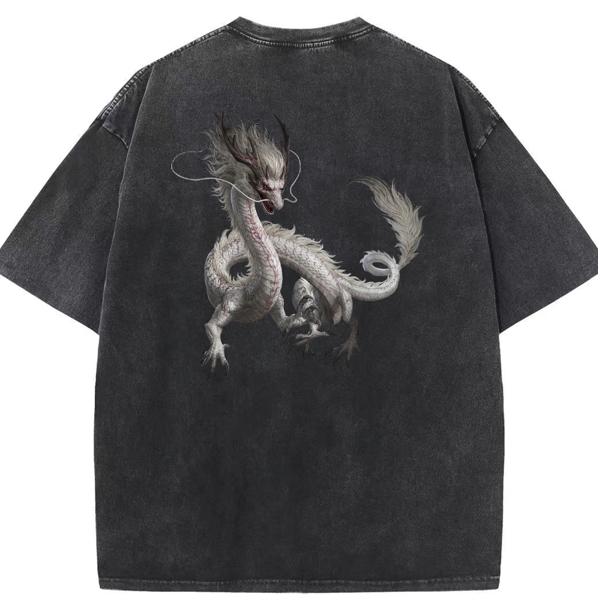 （画像用） Ne Zha 2 ナタ 魔童の大暴れ 綿100% ヴィンテージ風 半袖Tシャツ（背面プリント）