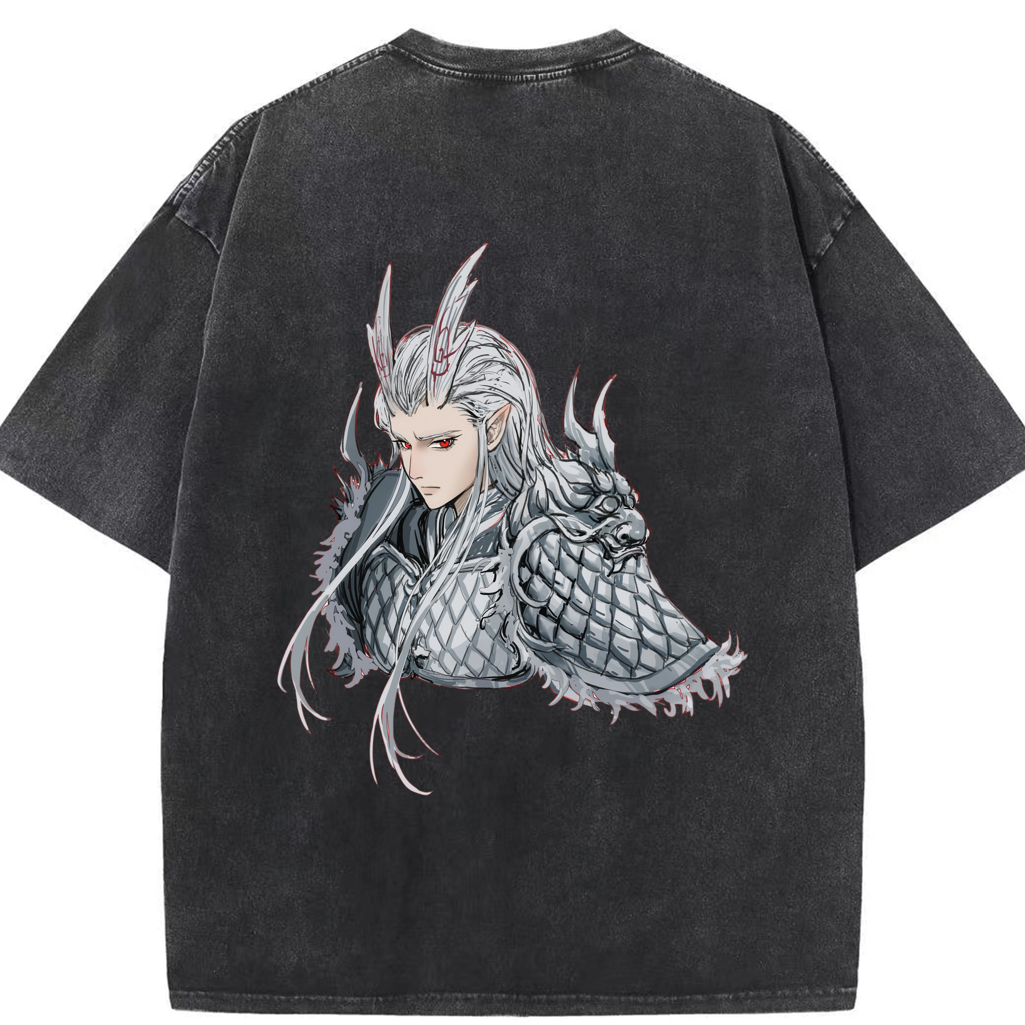 （画像用） Ne Zha 2 ナタ 魔童の大暴れ 綿100% ヴィンテージ風 半袖Tシャツ（背面プリント）