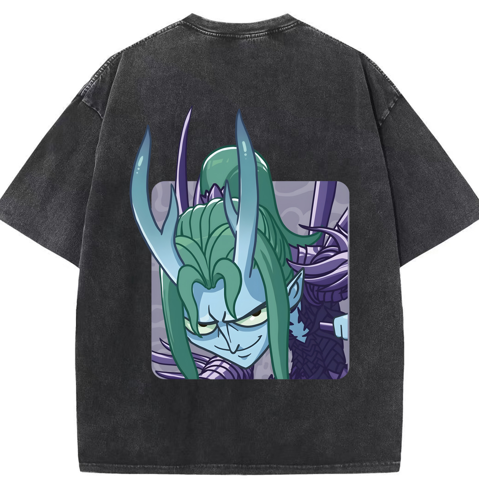 （画像用） Ne Zha 2 ナタ 魔童の大暴れ 綿100% ヴィンテージ風 半袖Tシャツ（背面プリント）