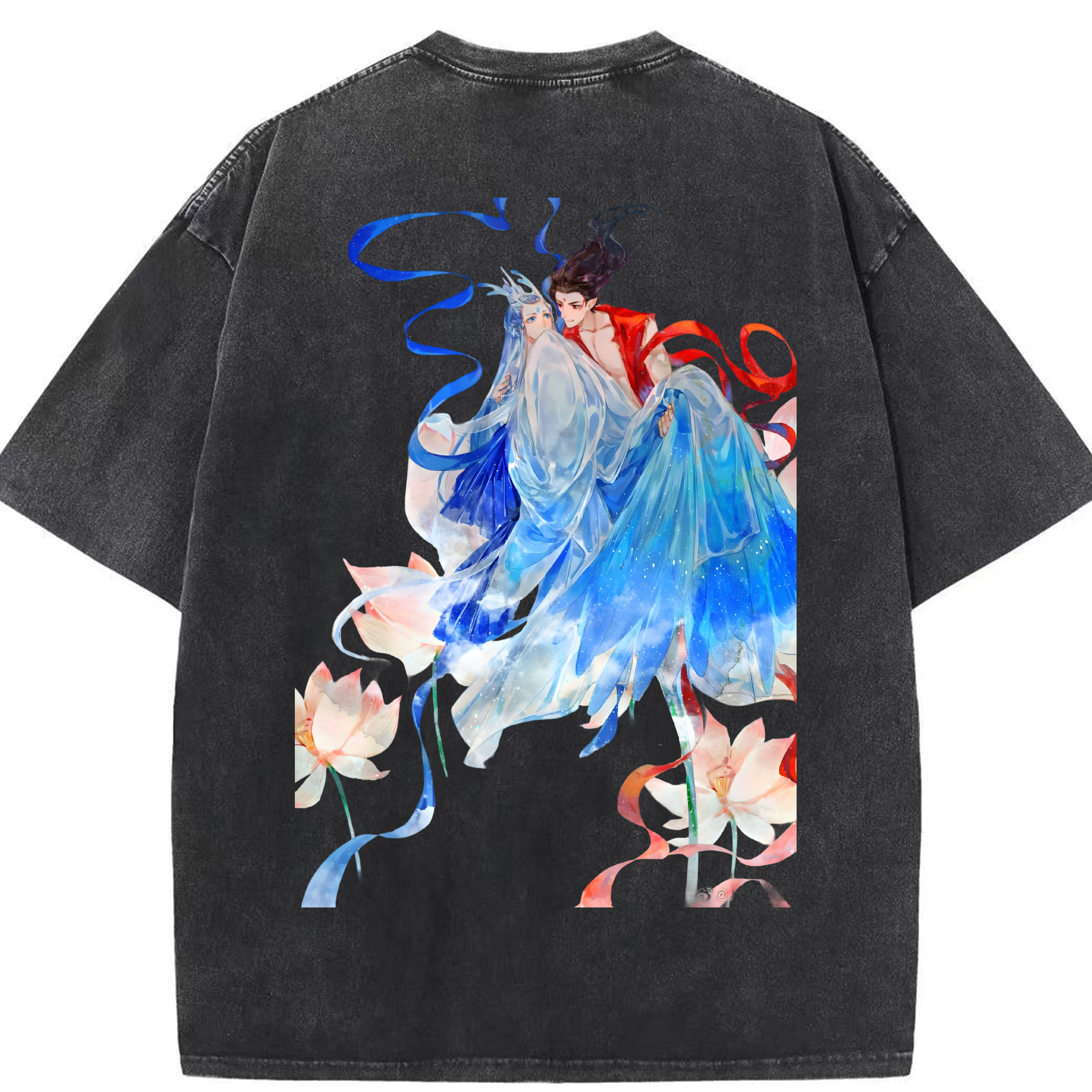 （画像用） Ne Zha 2 ナタ 魔童の大暴れ 綿100% ヴィンテージ風 半袖Tシャツ（背面プリント）
