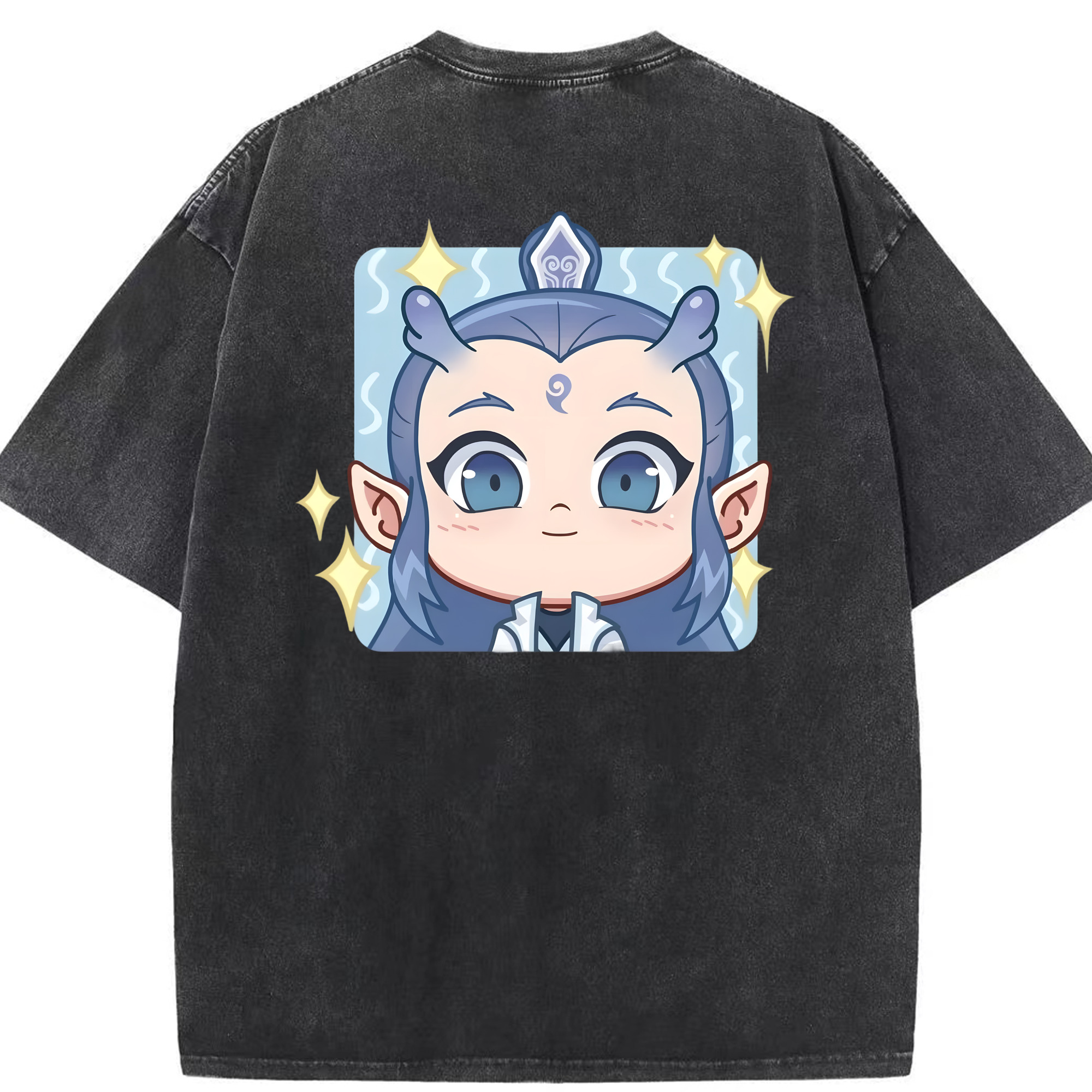 （画像用） Ne Zha 2 ナタ 魔童の大暴れ 綿100% ヴィンテージ風 半袖Tシャツ（背面プリント）