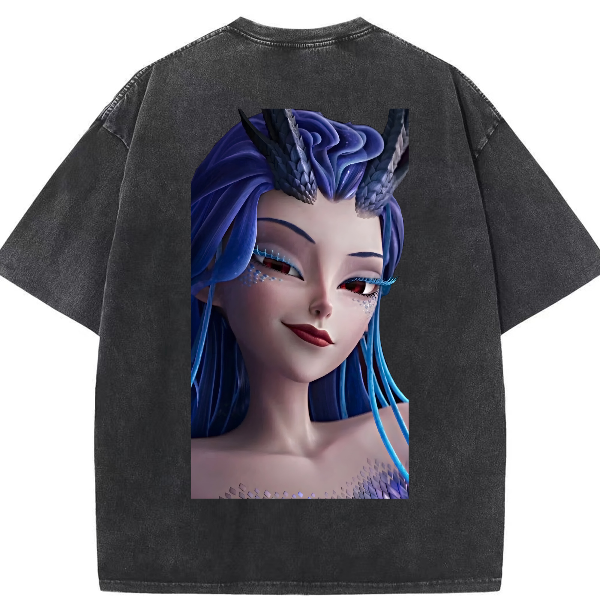 （画像用） Ne Zha 2 ナタ 魔童の大暴れ 綿100% ヴィンテージ風 半袖Tシャツ（背面プリント）