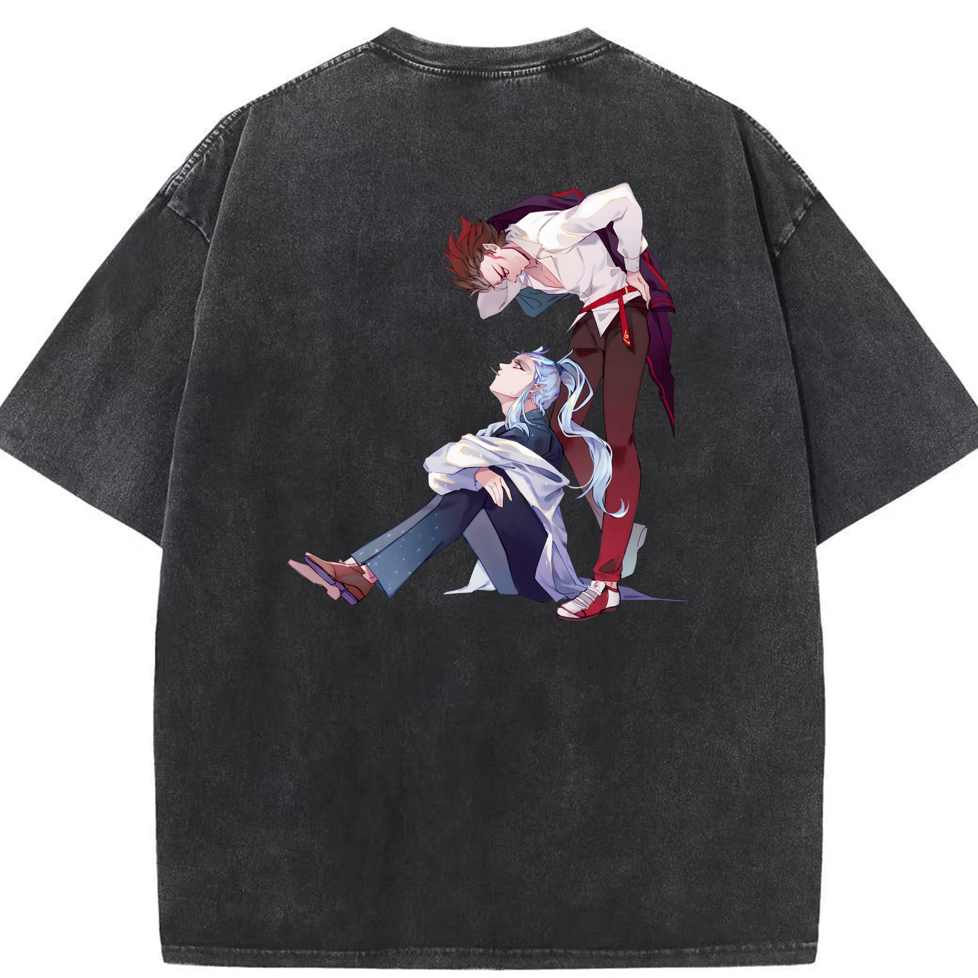 （画像用） Ne Zha 2 ナタ 魔童の大暴れ 綿100% ヴィンテージ風 半袖Tシャツ（背面プリント）