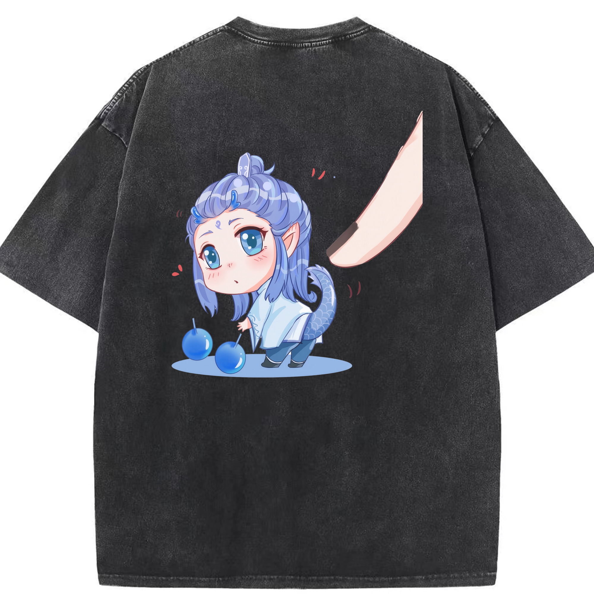 （画像用） Ne Zha 2 ナタ 魔童の大暴れ 綿100% ヴィンテージ風 半袖Tシャツ（背面プリント）