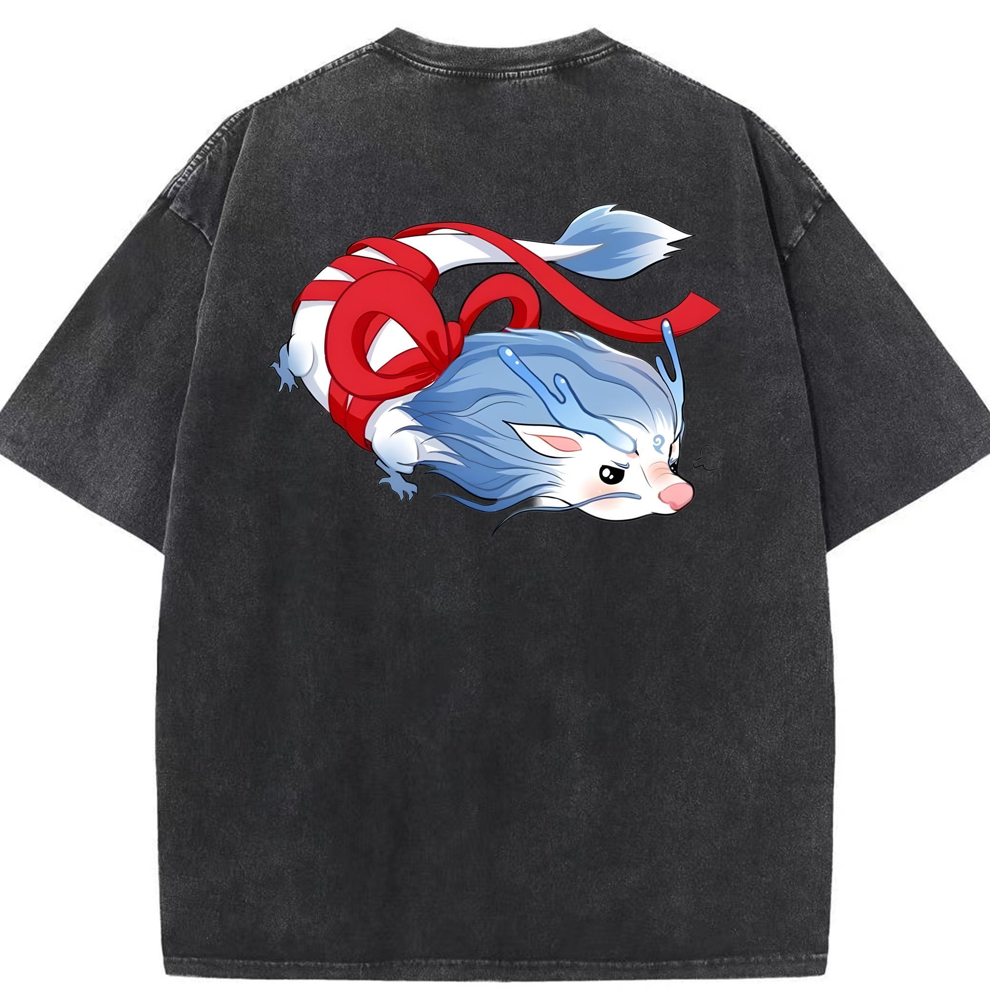 （画像用） Ne Zha 2 ナタ 魔童の大暴れ 綿100% ヴィンテージ風 半袖Tシャツ（背面プリント）