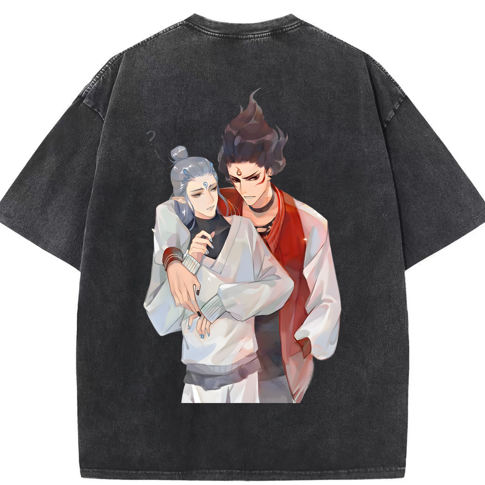 （画像用） Ne Zha 2 ナタ 魔童の大暴れ 綿100% ヴィンテージ風 半袖Tシャツ（背面プリント）