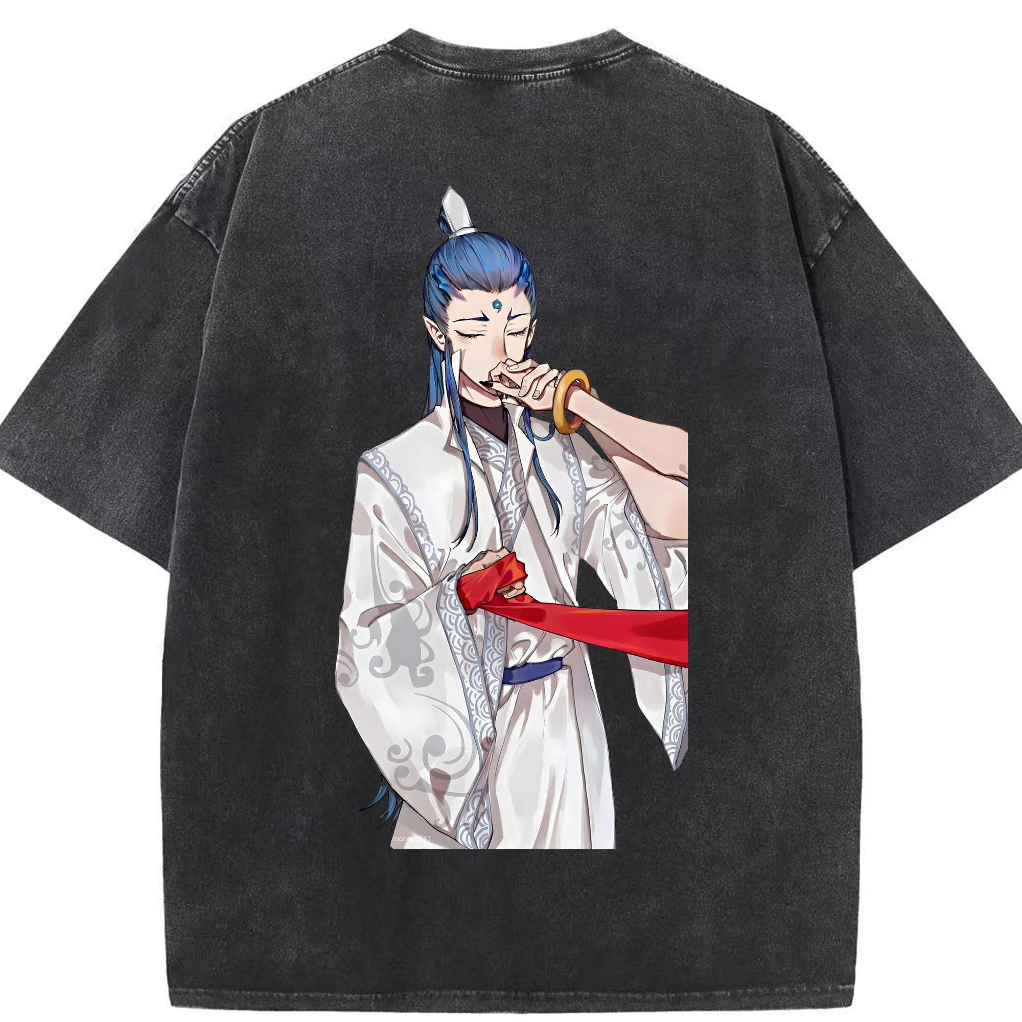 （画像用） Ne Zha 2 ナタ 魔童の大暴れ 綿100% ヴィンテージ風 半袖Tシャツ（背面プリント）