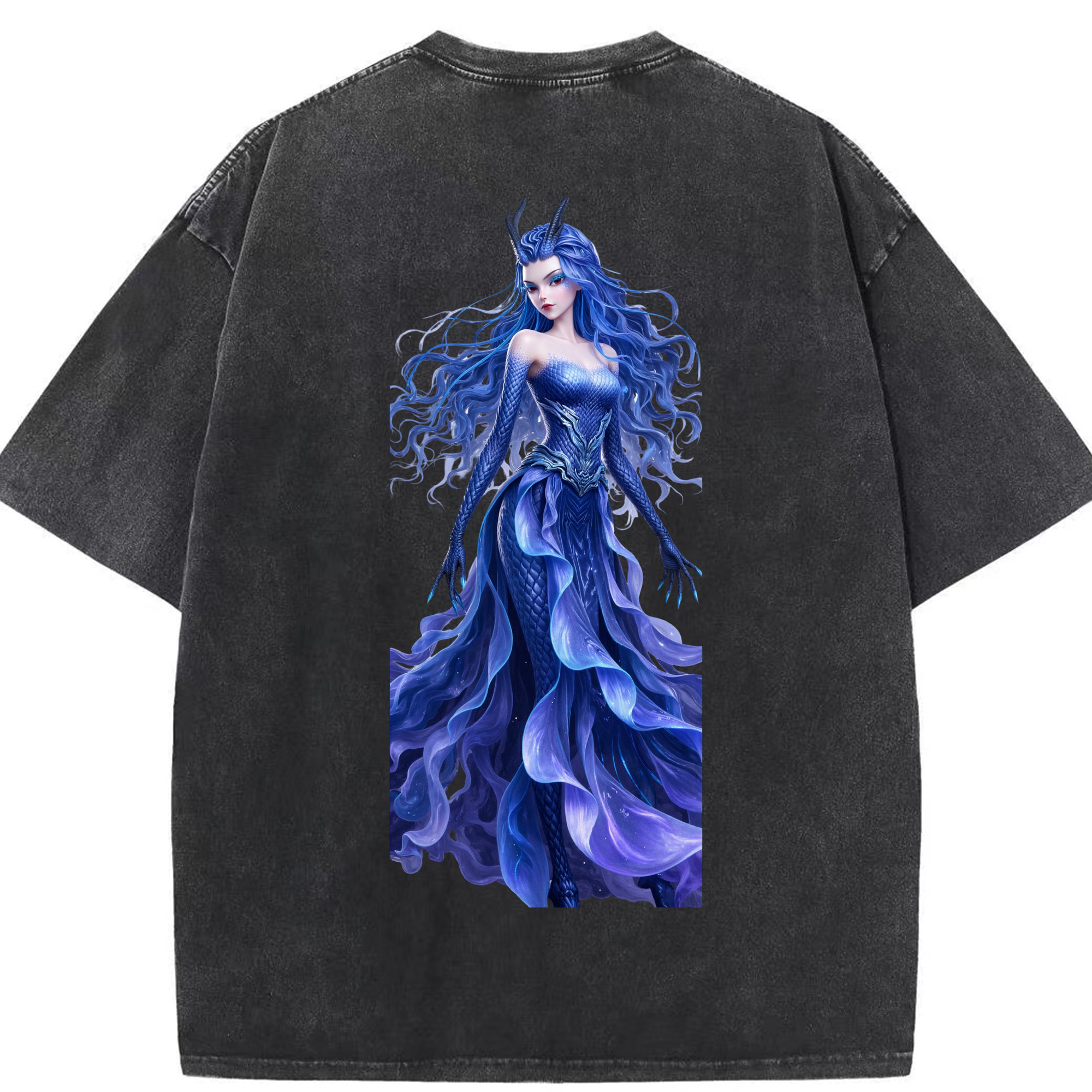 （画像用） Ne Zha 2 ナタ 魔童の大暴れ 綿100% ヴィンテージ風 半袖Tシャツ（背面プリント）