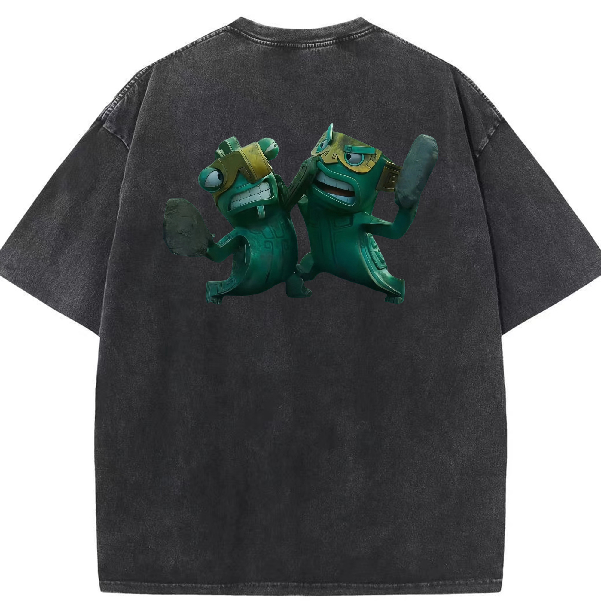 （画像用） Ne Zha 2 ナタ 魔童の大暴れ 綿100% ヴィンテージ風 半袖Tシャツ（背面プリント）