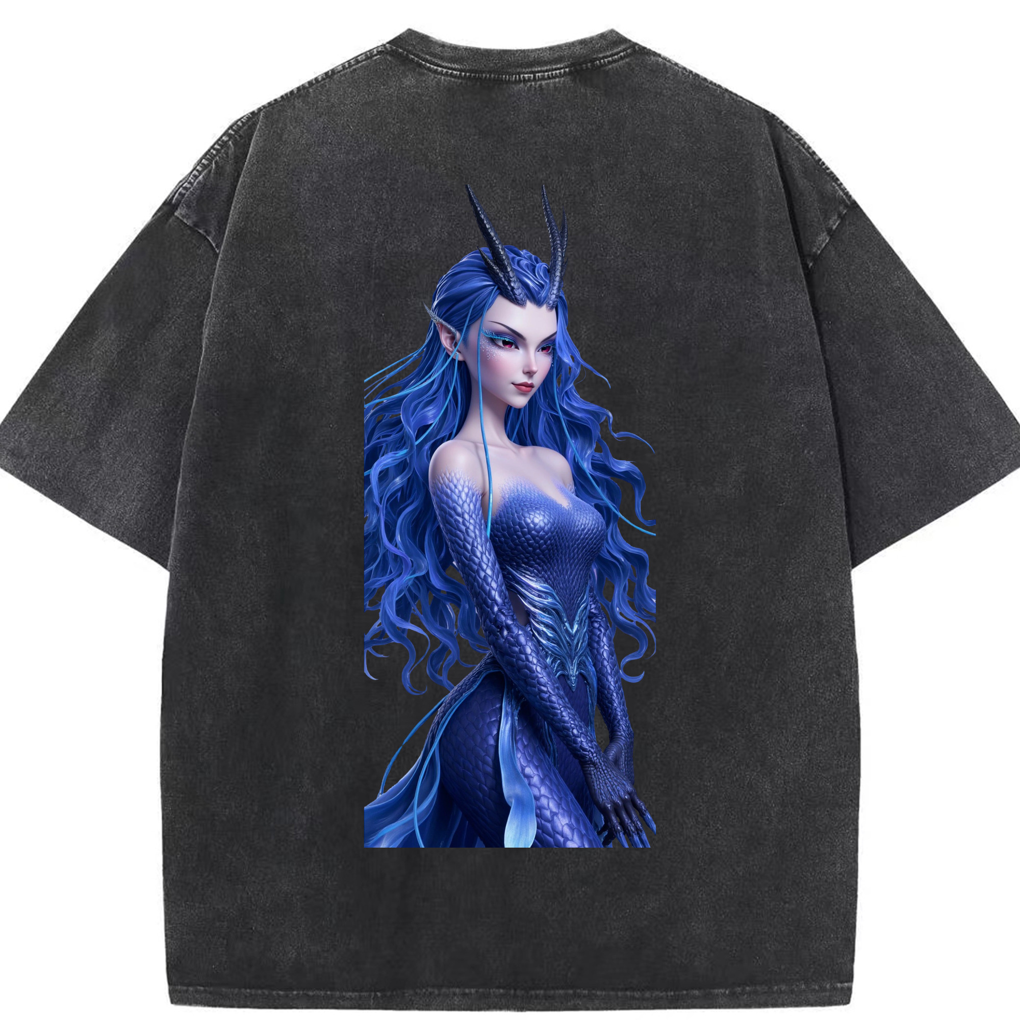 （画像用） Ne Zha 2 ナタ 魔童の大暴れ 綿100% ヴィンテージ風 半袖Tシャツ（背面プリント）