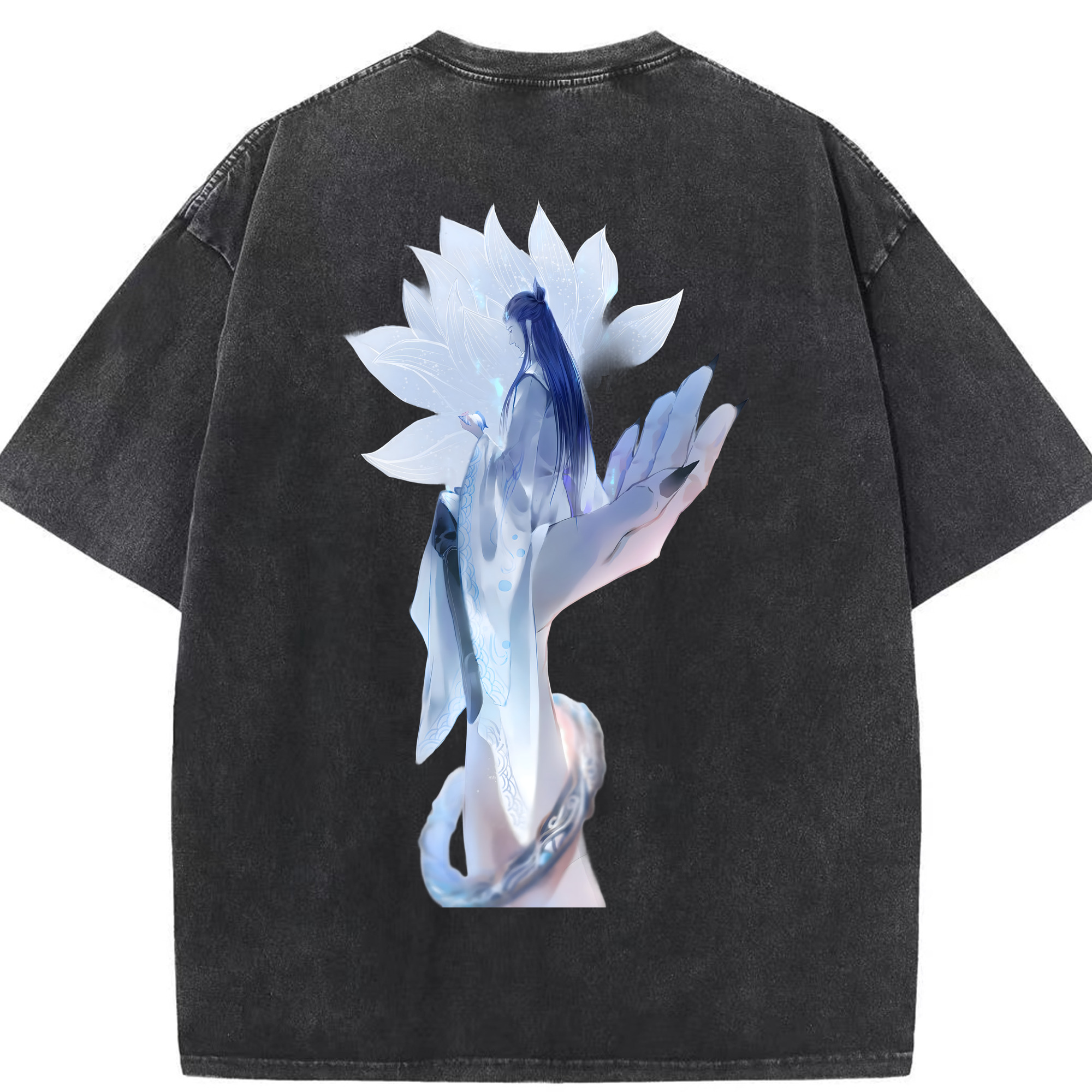 （画像用） Ne Zha 2 ナタ 魔童の大暴れ 綿100% ヴィンテージ風 半袖Tシャツ（背面プリント）