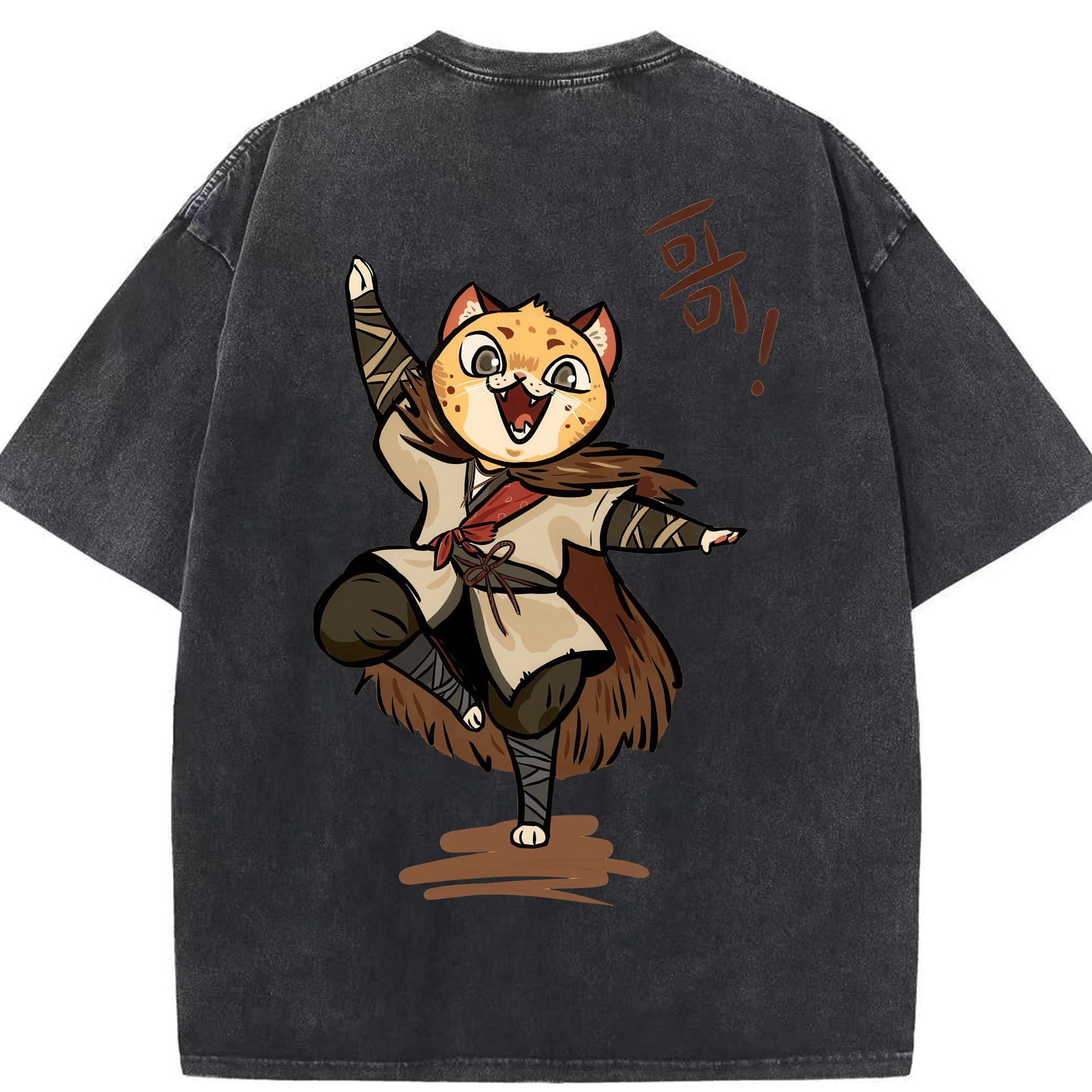 （画像用） Ne Zha 2 ナタ 魔童の大暴れ 綿100% ヴィンテージ風 半袖Tシャツ（背面プリント）
