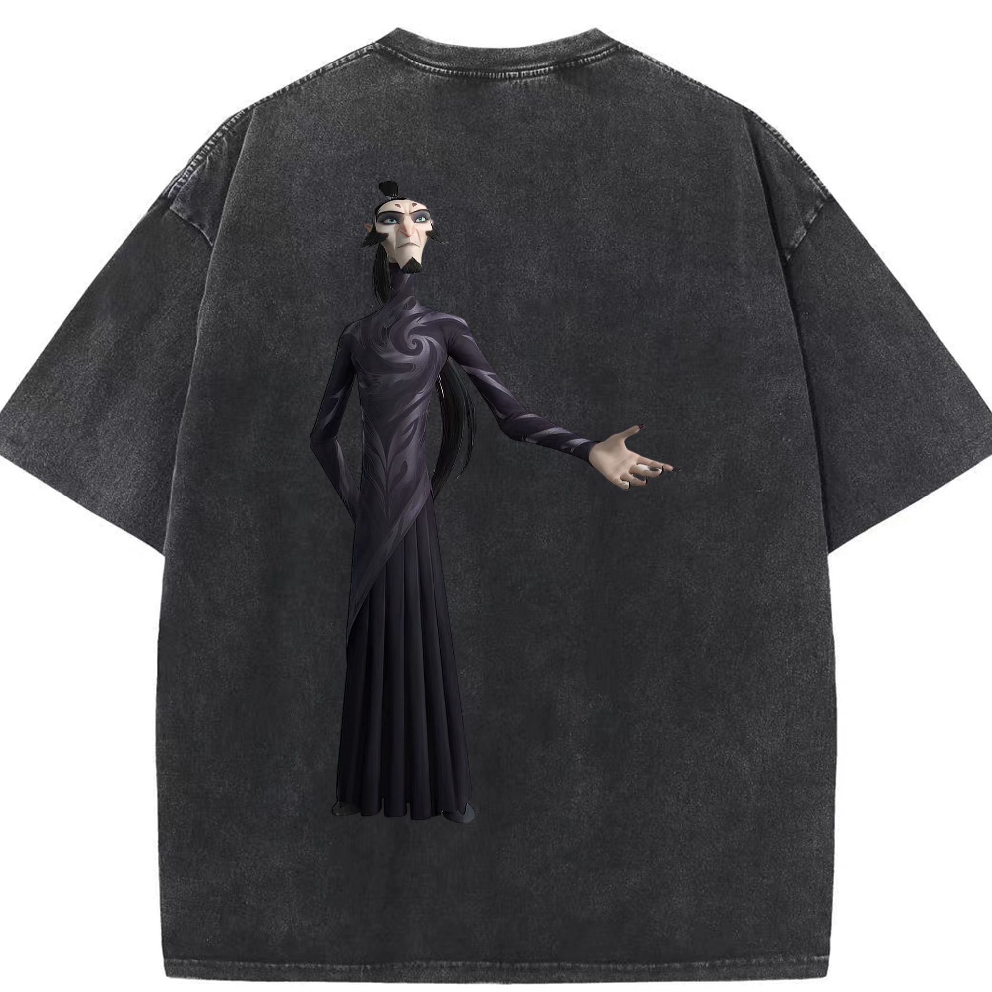 （画像用） Ne Zha 2 ナタ 魔童の大暴れ 綿100% ヴィンテージ風 半袖Tシャツ（背面プリント）