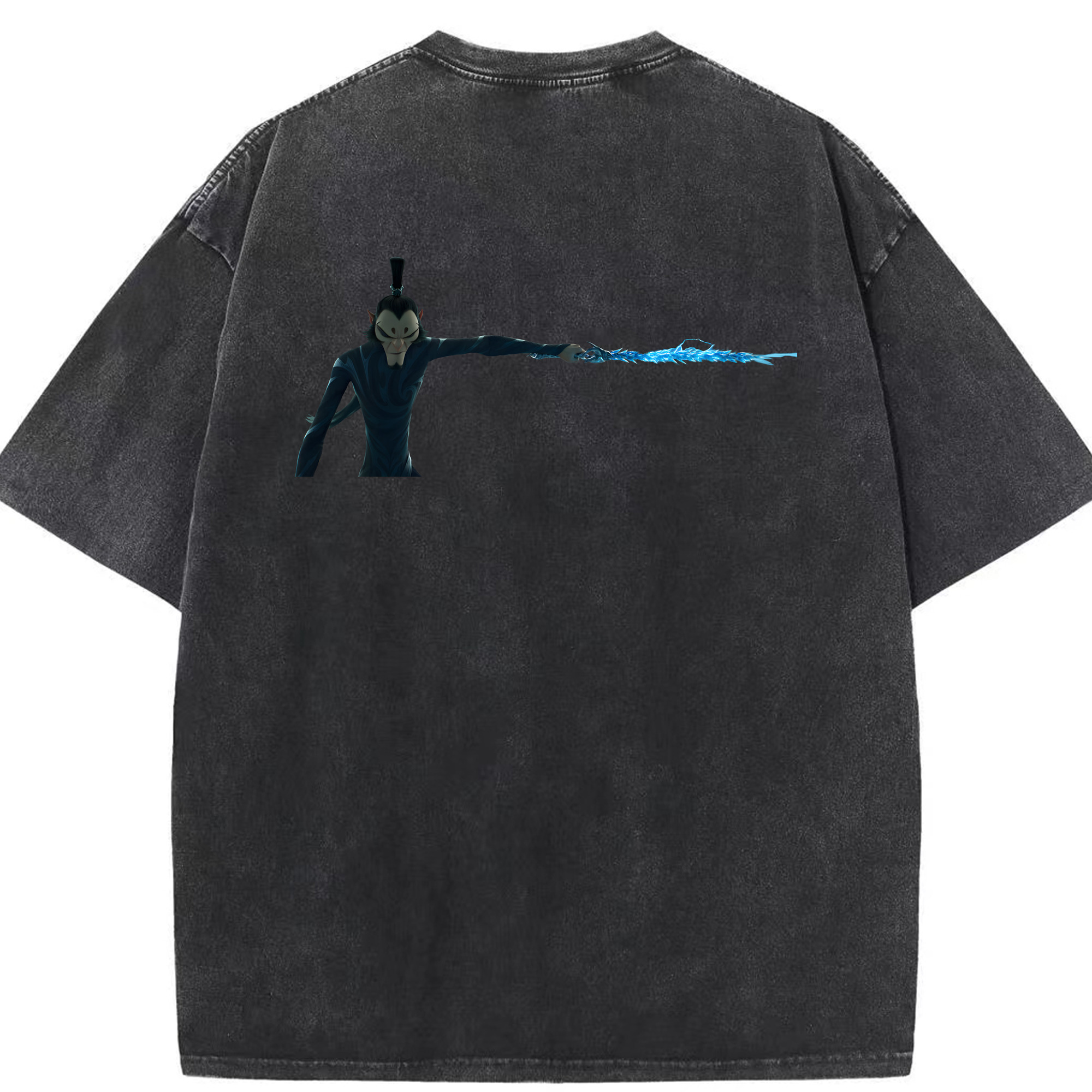 （画像用） Ne Zha 2 ナタ 魔童の大暴れ 綿100% ヴィンテージ風 半袖Tシャツ（背面プリント）