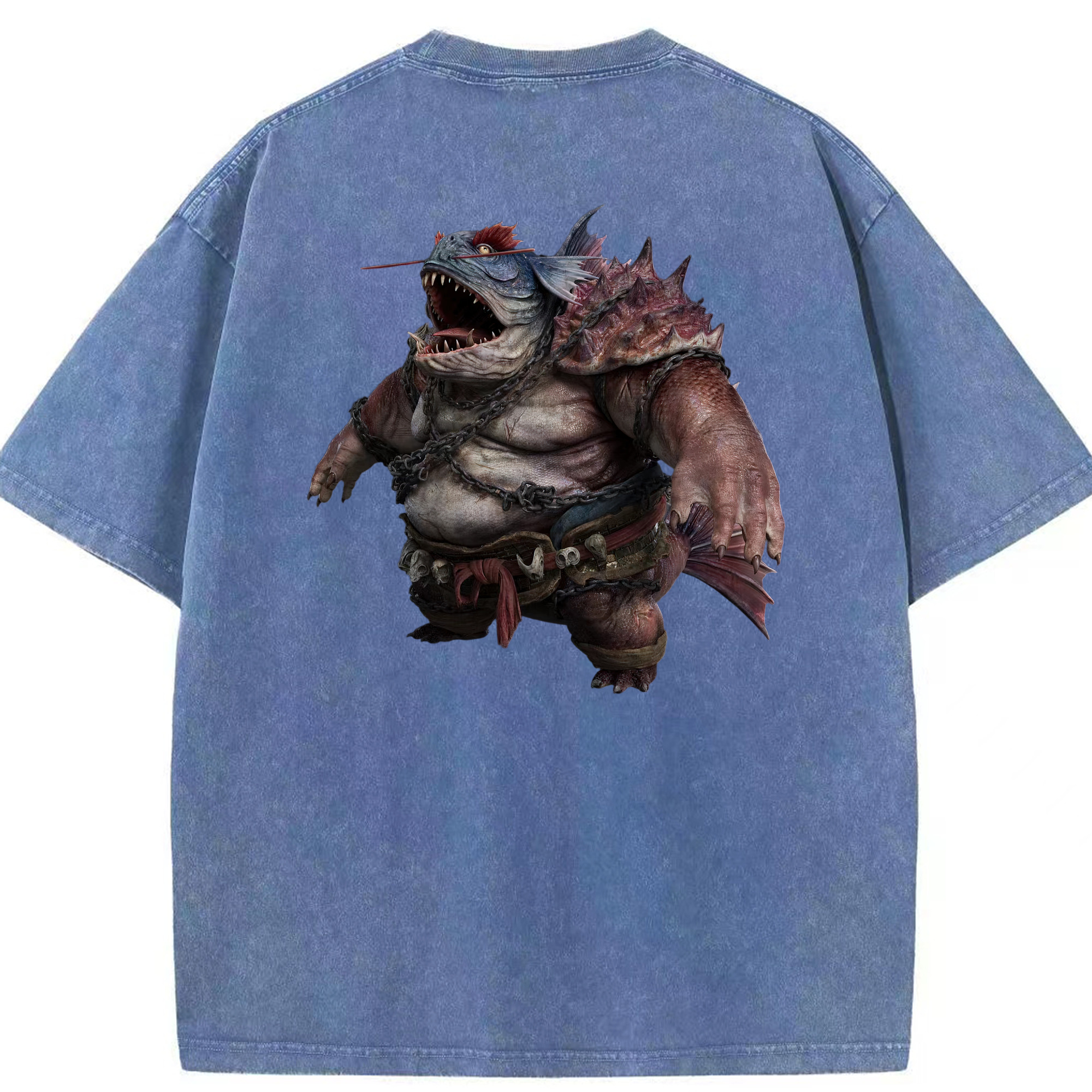 （画像用） Ne Zha 2 ナタ 魔童の大暴れ 綿100% ヴィンテージ風 半袖Tシャツ（背面プリント）