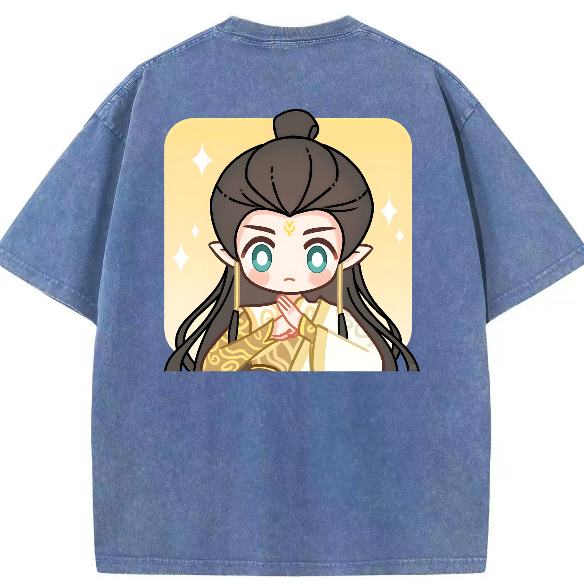 （画像用） Ne Zha 2 ナタ 魔童の大暴れ 綿100% ヴィンテージ風 半袖Tシャツ（背面プリント）