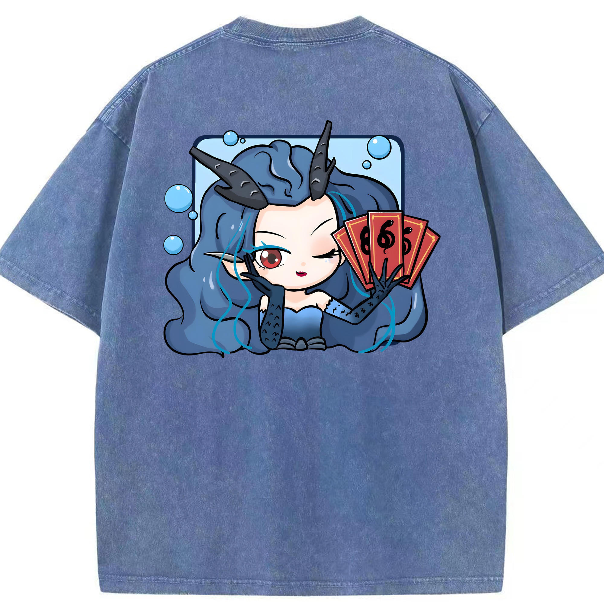 （画像用） Ne Zha 2 ナタ 魔童の大暴れ 綿100% ヴィンテージ風 半袖Tシャツ（背面プリント）