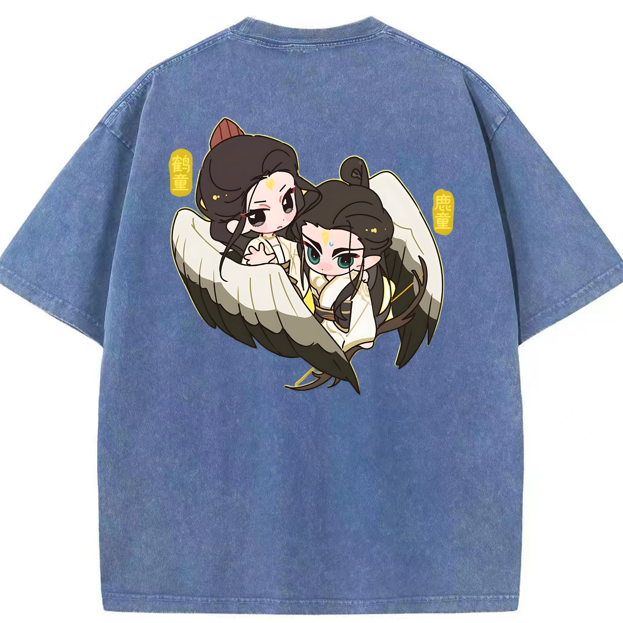 （画像用） Ne Zha 2 ナタ 魔童の大暴れ 綿100% ヴィンテージ風 半袖Tシャツ（背面プリント）