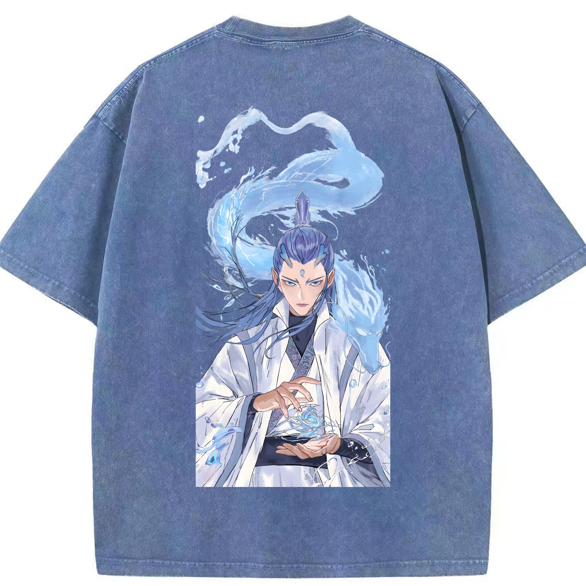 （画像用） Ne Zha 2 ナタ 魔童の大暴れ 綿100% ヴィンテージ風 半袖Tシャツ（背面プリント）