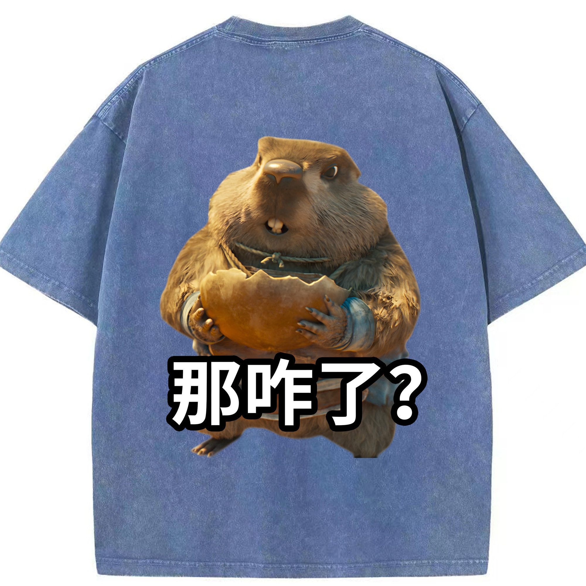 （画像用） Ne Zha 2 ナタ 魔童の大暴れ 綿100% ヴィンテージ風 半袖Tシャツ（背面プリント）
