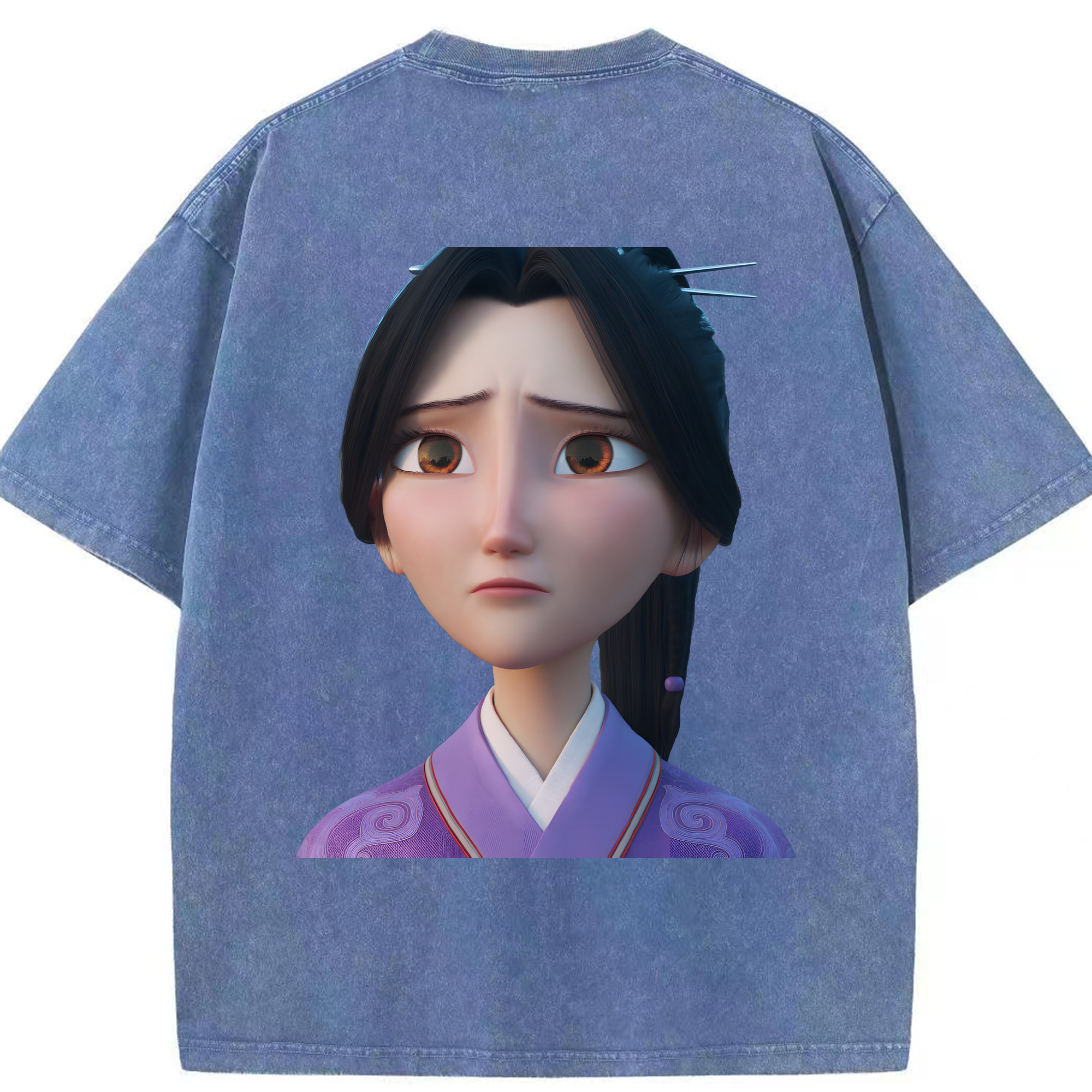 （画像用） Ne Zha 2 ナタ 魔童の大暴れ 綿100% ヴィンテージ風 半袖Tシャツ（背面プリント）