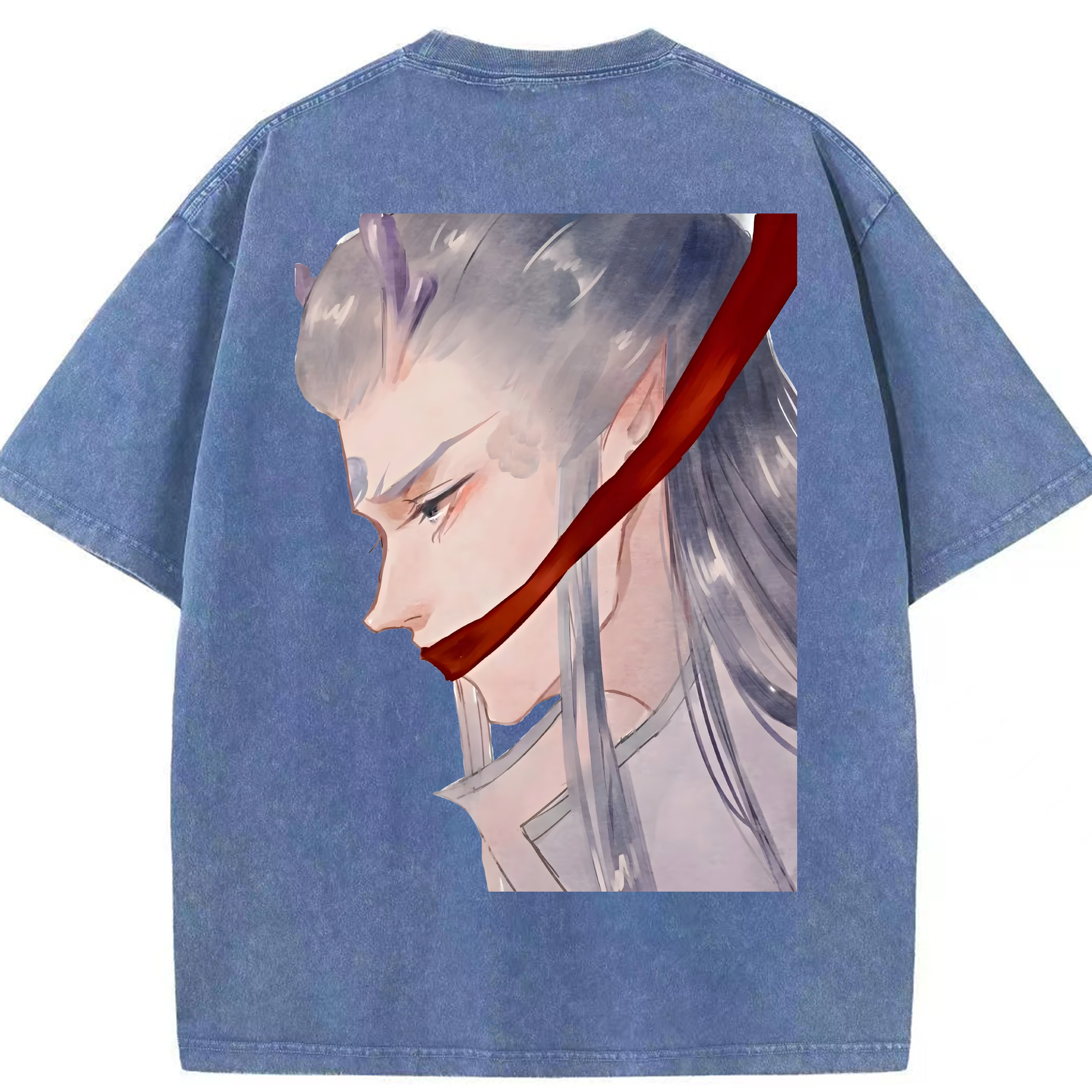 （画像用） Ne Zha 2 ナタ 魔童の大暴れ 綿100% ヴィンテージ風 半袖Tシャツ（背面プリント）