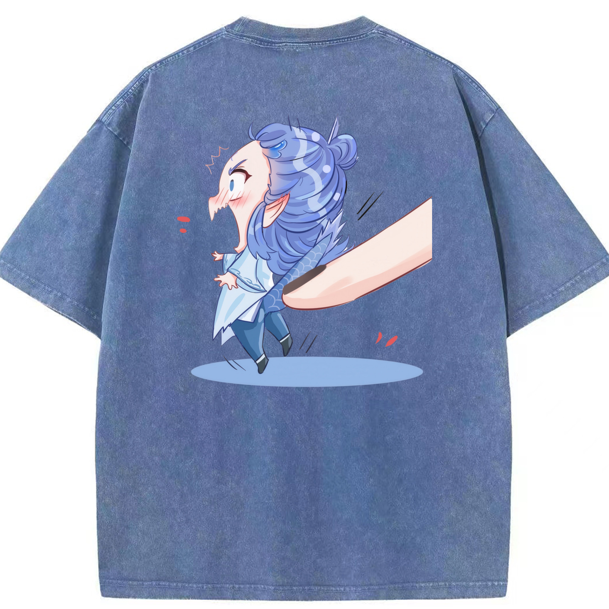（画像用） Ne Zha 2 ナタ 魔童の大暴れ 綿100% ヴィンテージ風 半袖Tシャツ（背面プリント）