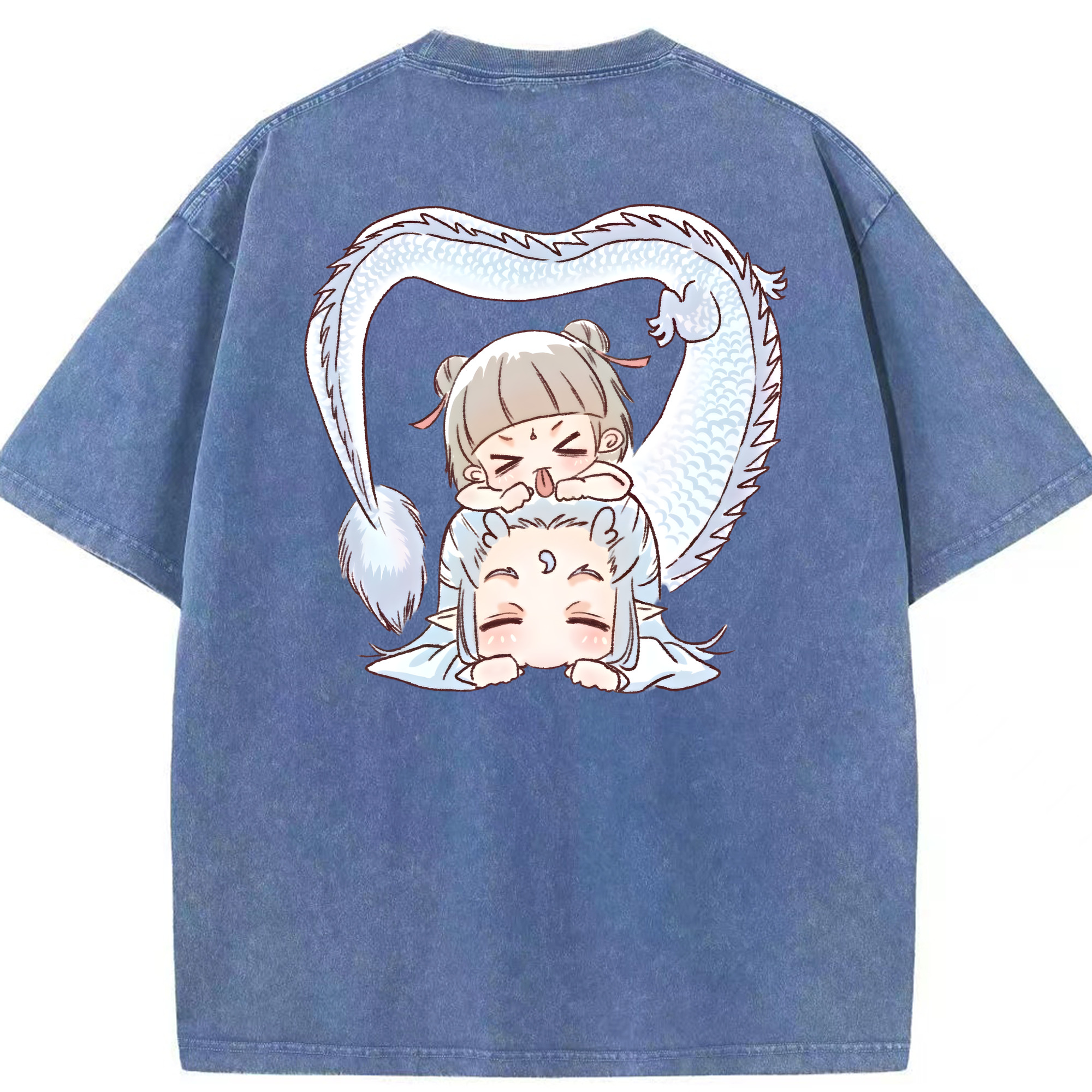（画像用） Ne Zha 2 ナタ 魔童の大暴れ 綿100% ヴィンテージ風 半袖Tシャツ（背面プリント）