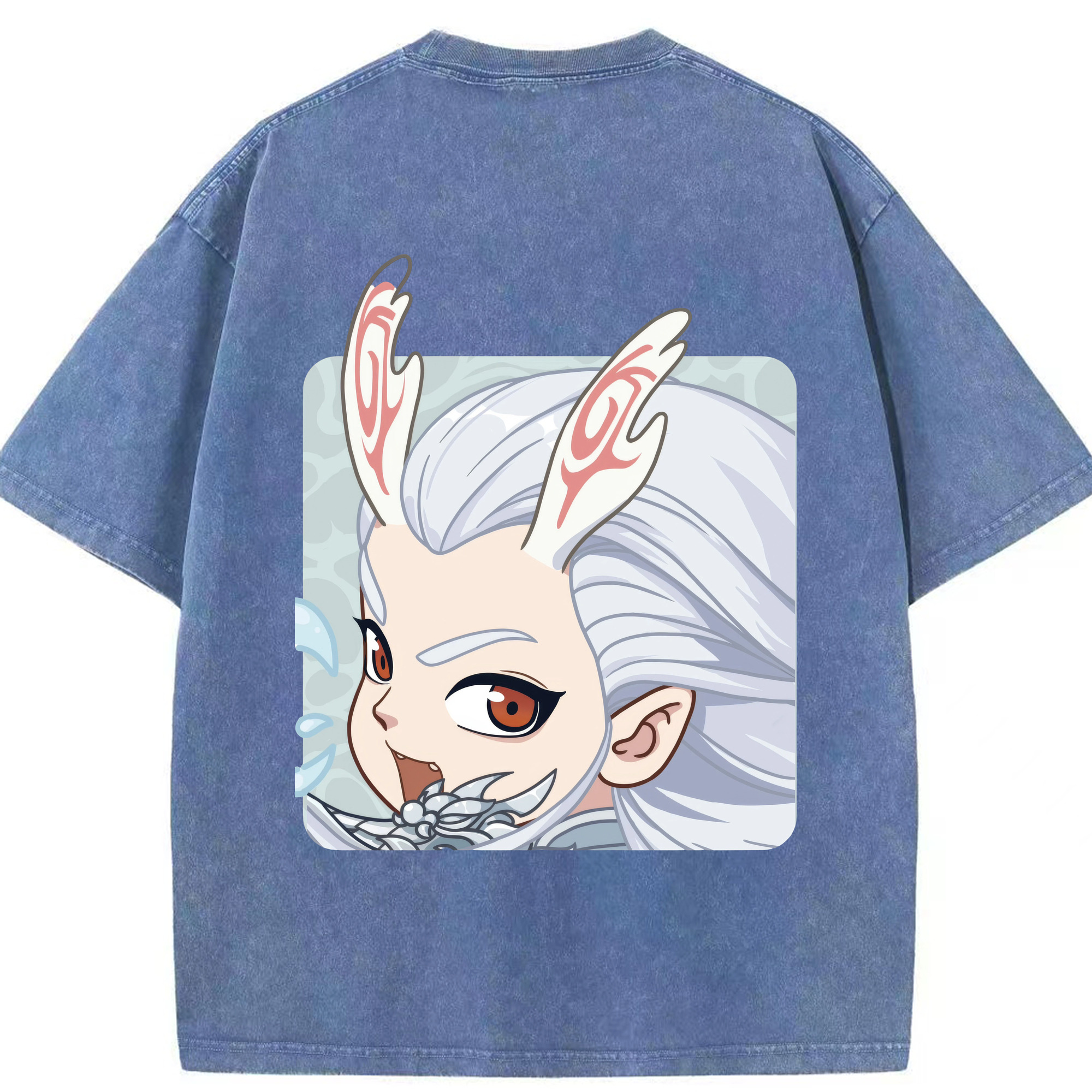 （画像用） Ne Zha 2 ナタ 魔童の大暴れ 綿100% ヴィンテージ風 半袖Tシャツ（背面プリント）