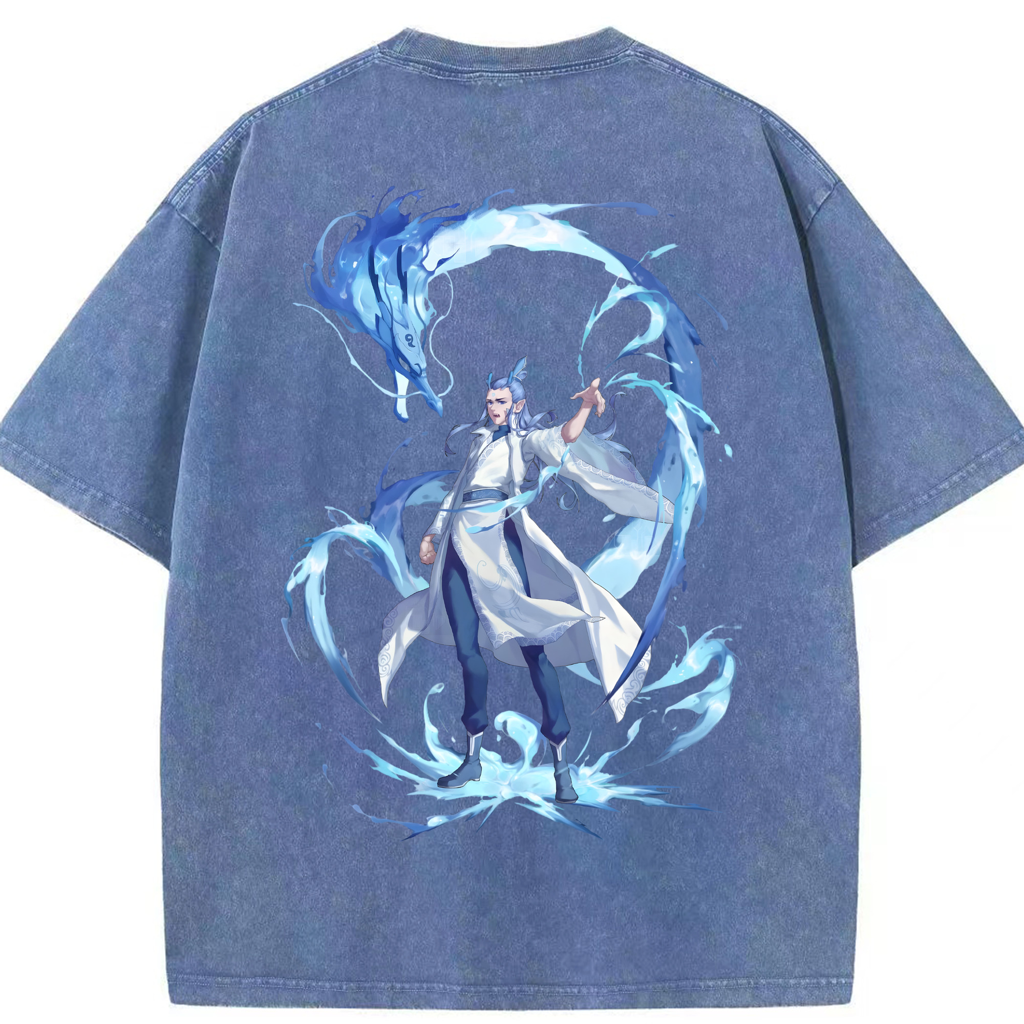 （画像用） Ne Zha 2 ナタ 魔童の大暴れ 綿100% ヴィンテージ風 半袖Tシャツ（背面プリント）
