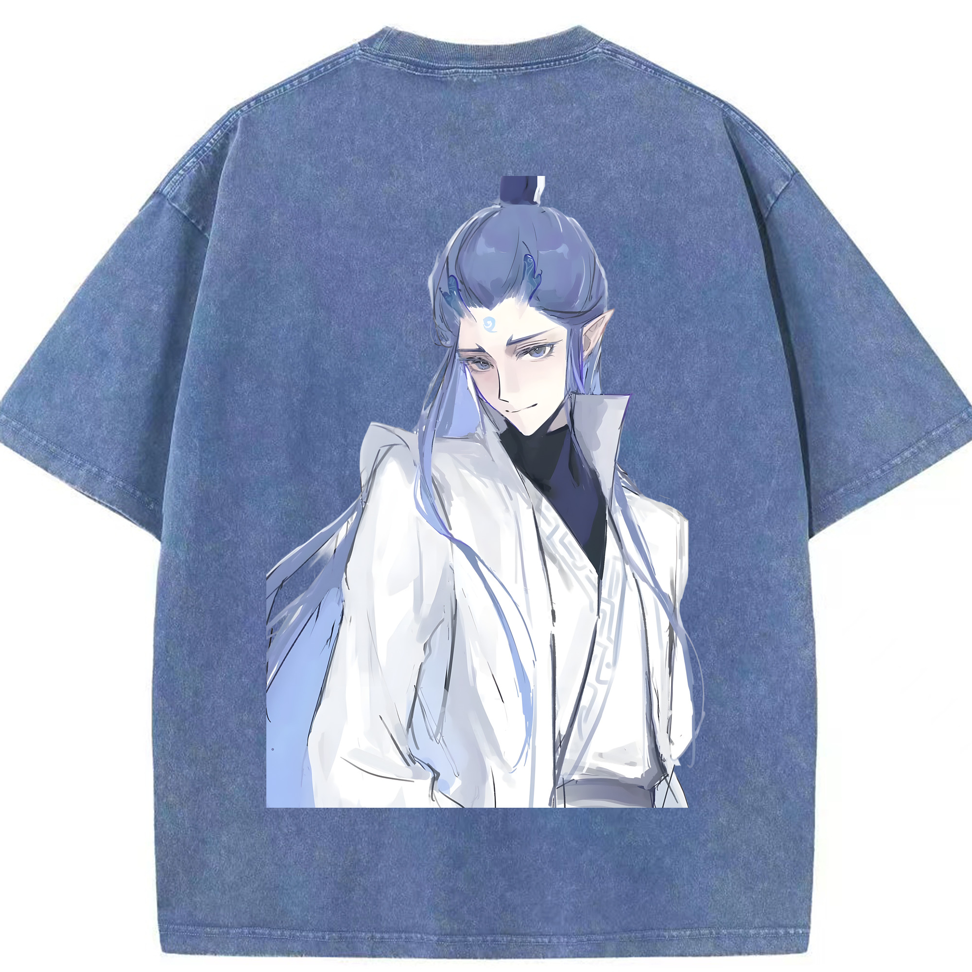 （画像用） Ne Zha 2 ナタ 魔童の大暴れ 綿100% ヴィンテージ風 半袖Tシャツ（背面プリント）