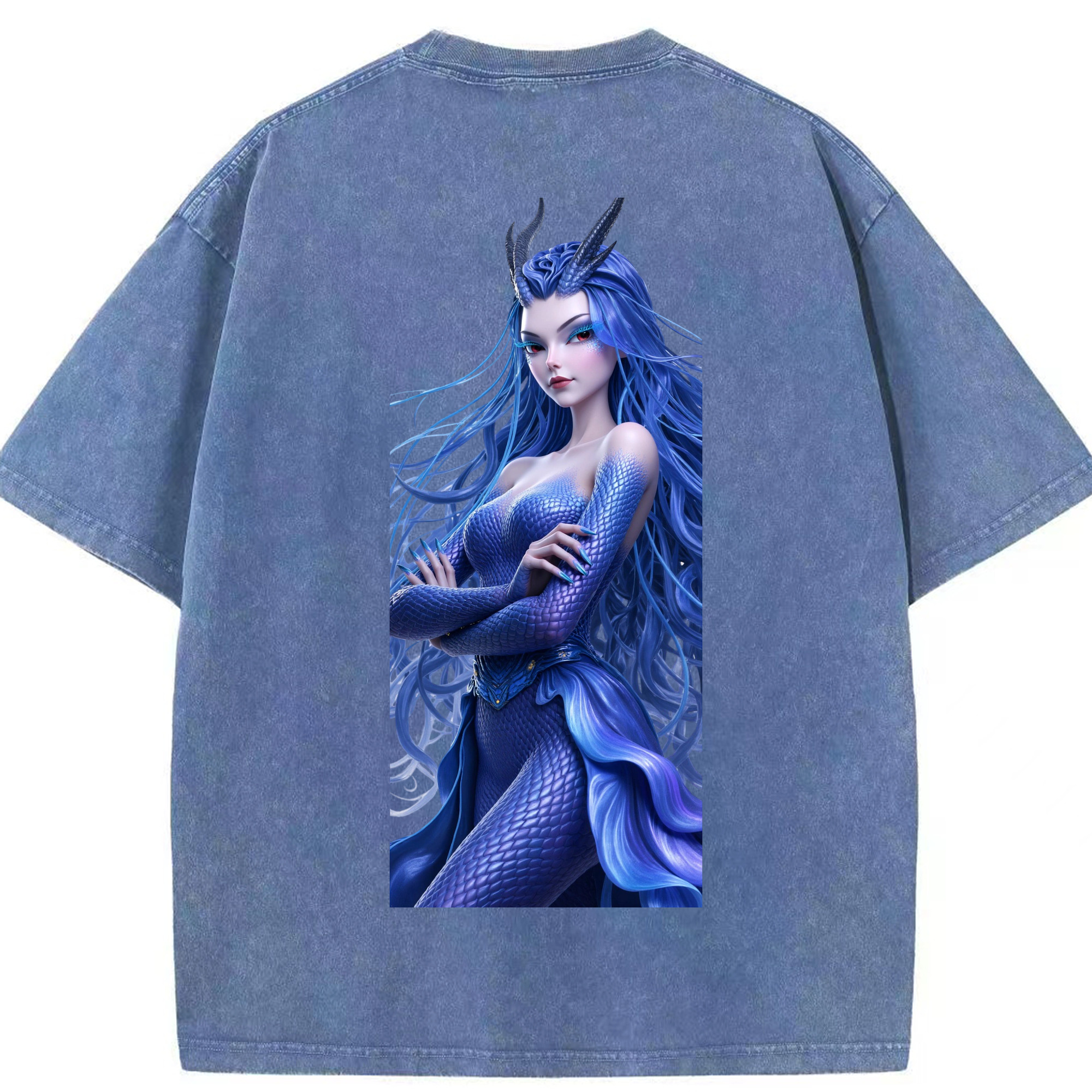 （画像用） Ne Zha 2 ナタ 魔童の大暴れ 綿100% ヴィンテージ風 半袖Tシャツ（背面プリント）