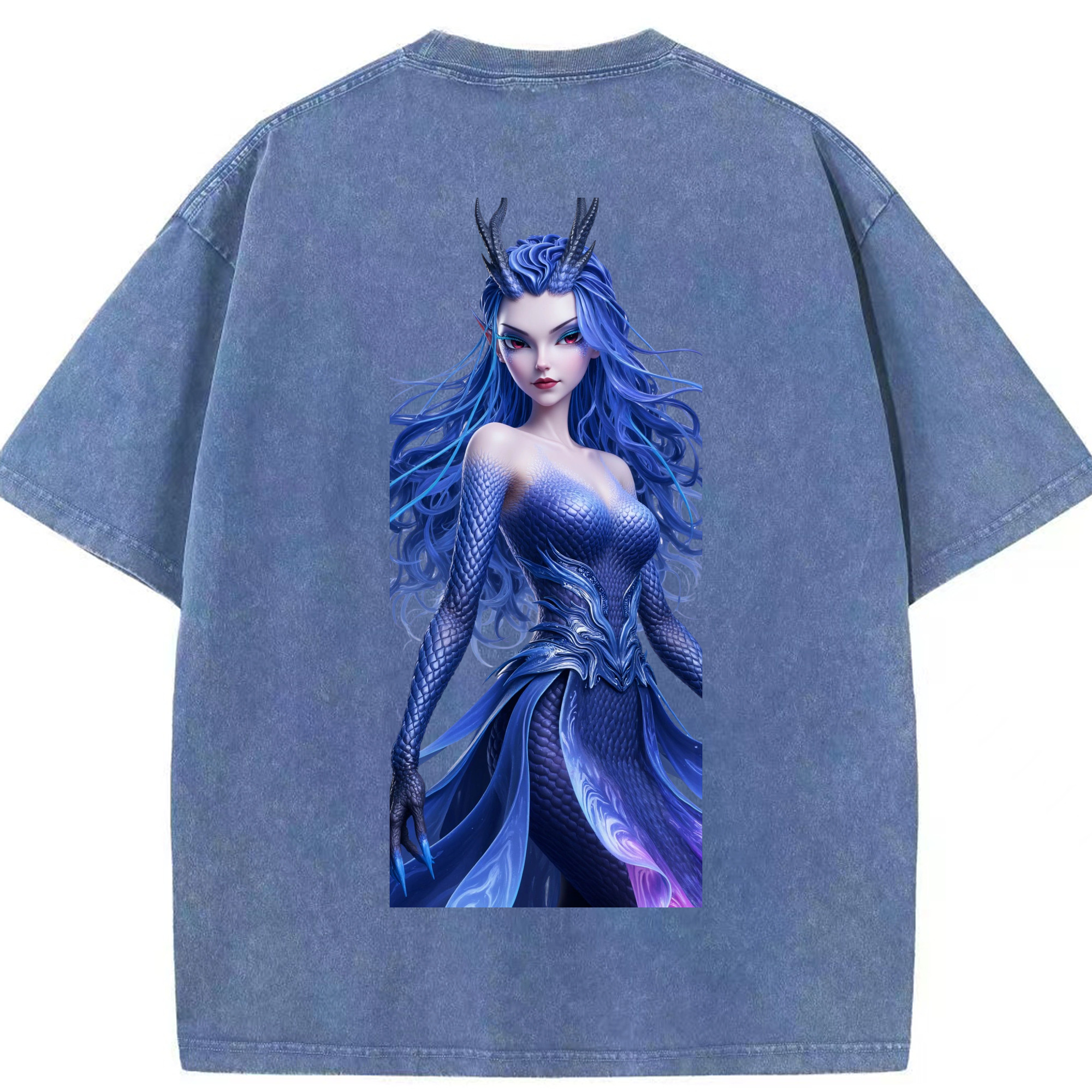 （画像用） Ne Zha 2 ナタ 魔童の大暴れ 綿100% ヴィンテージ風 半袖Tシャツ（背面プリント）