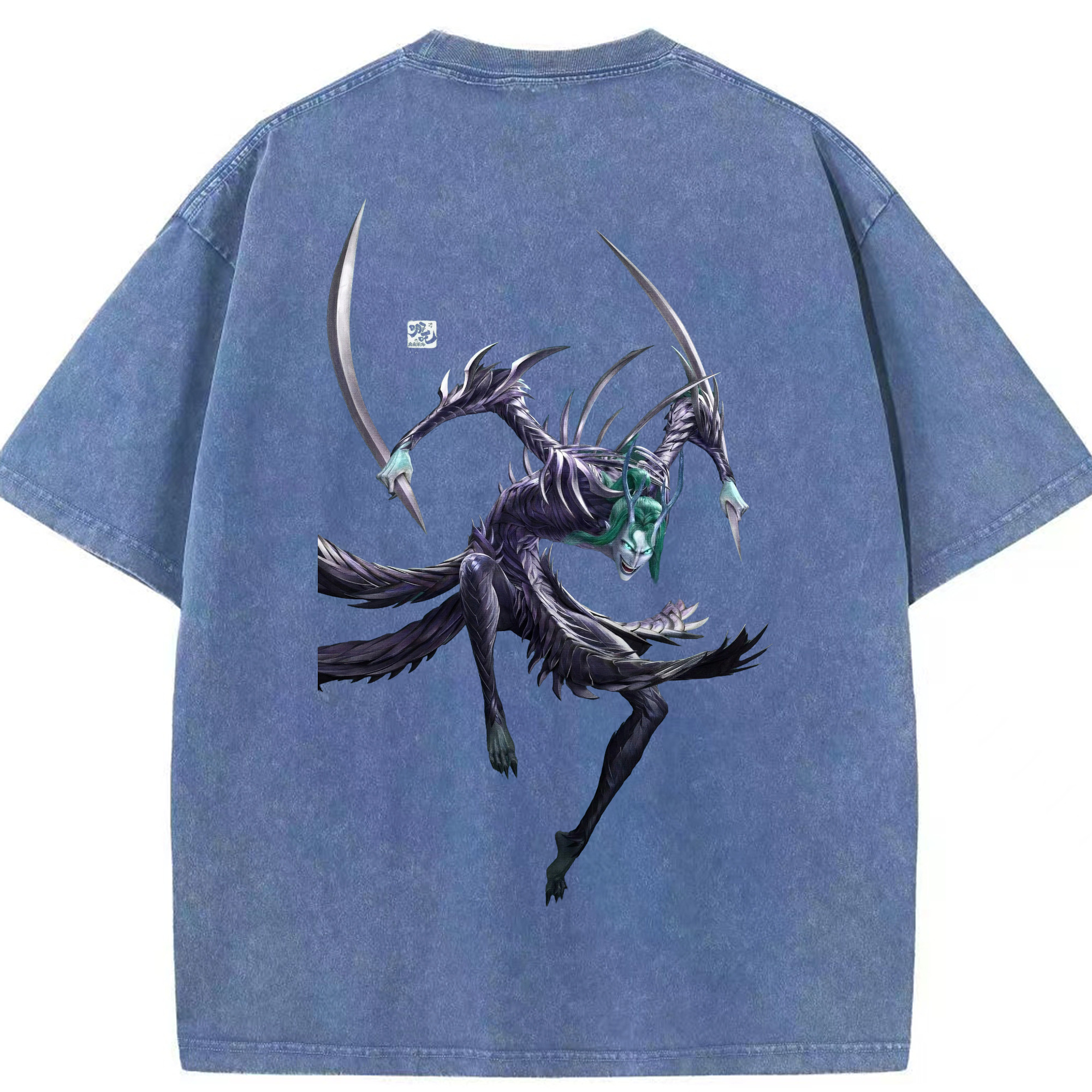 （画像用） Ne Zha 2 ナタ 魔童の大暴れ 綿100% ヴィンテージ風 半袖Tシャツ（背面プリント）