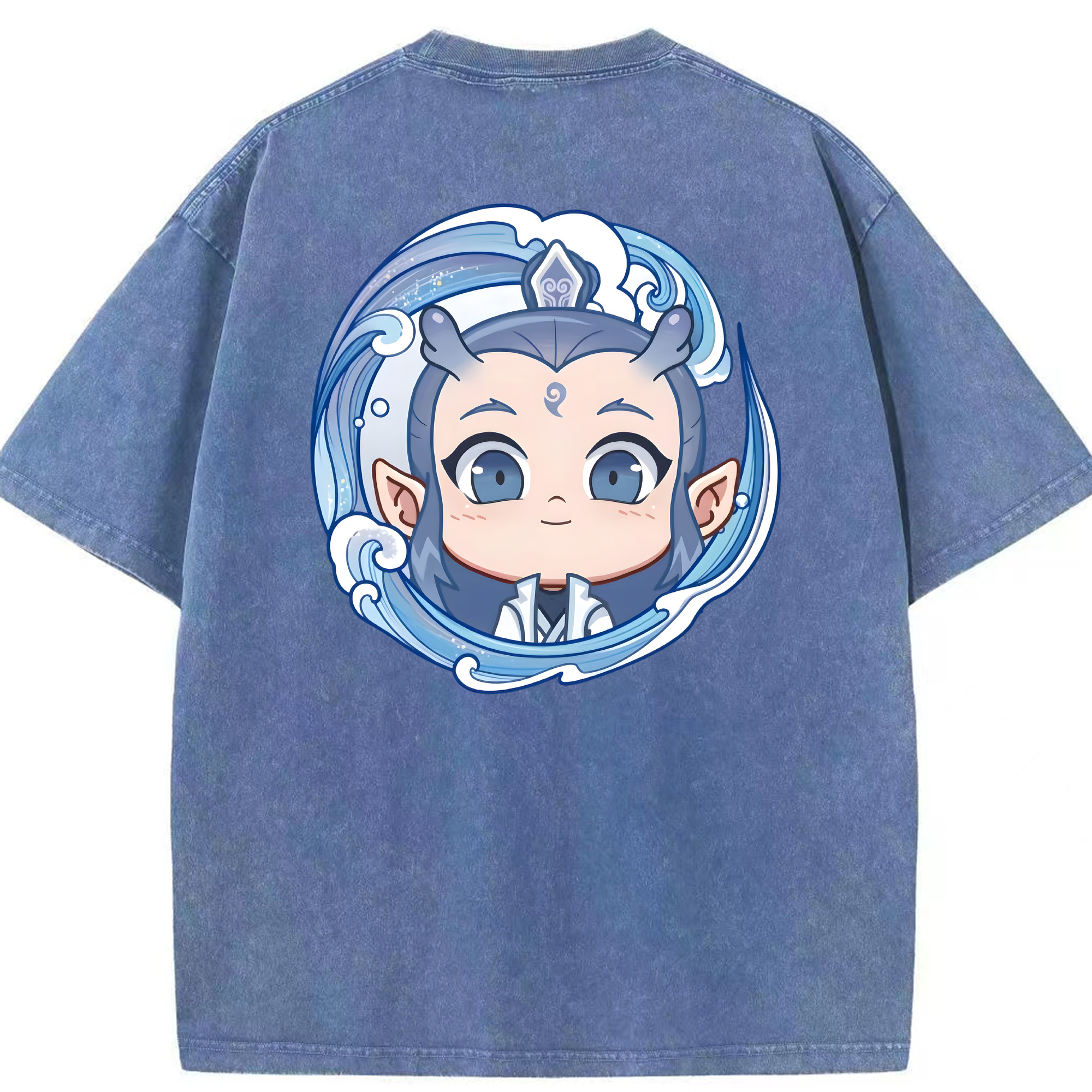 （画像用） Ne Zha 2 ナタ 魔童の大暴れ 綿100% ヴィンテージ風 半袖Tシャツ（背面プリント）