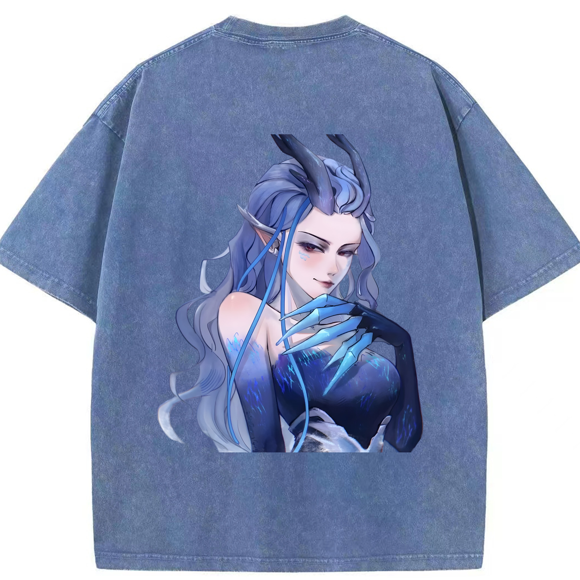 （画像用） Ne Zha 2 ナタ 魔童の大暴れ 綿100% ヴィンテージ風 半袖Tシャツ（背面プリント）