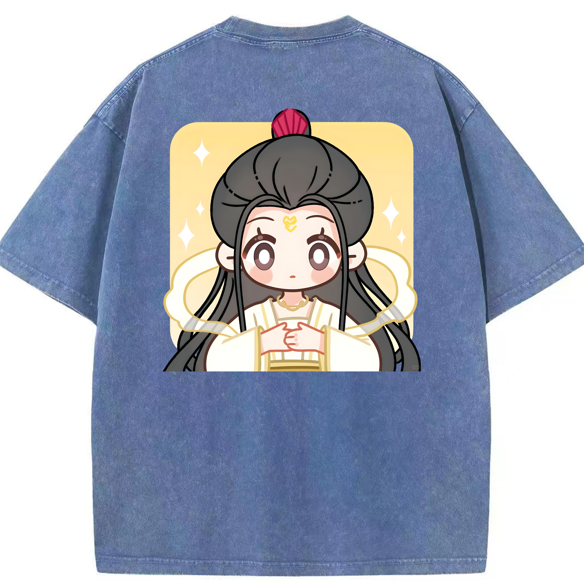 （画像用） Ne Zha 2 ナタ 魔童の大暴れ 綿100% ヴィンテージ風 半袖Tシャツ（背面プリント）