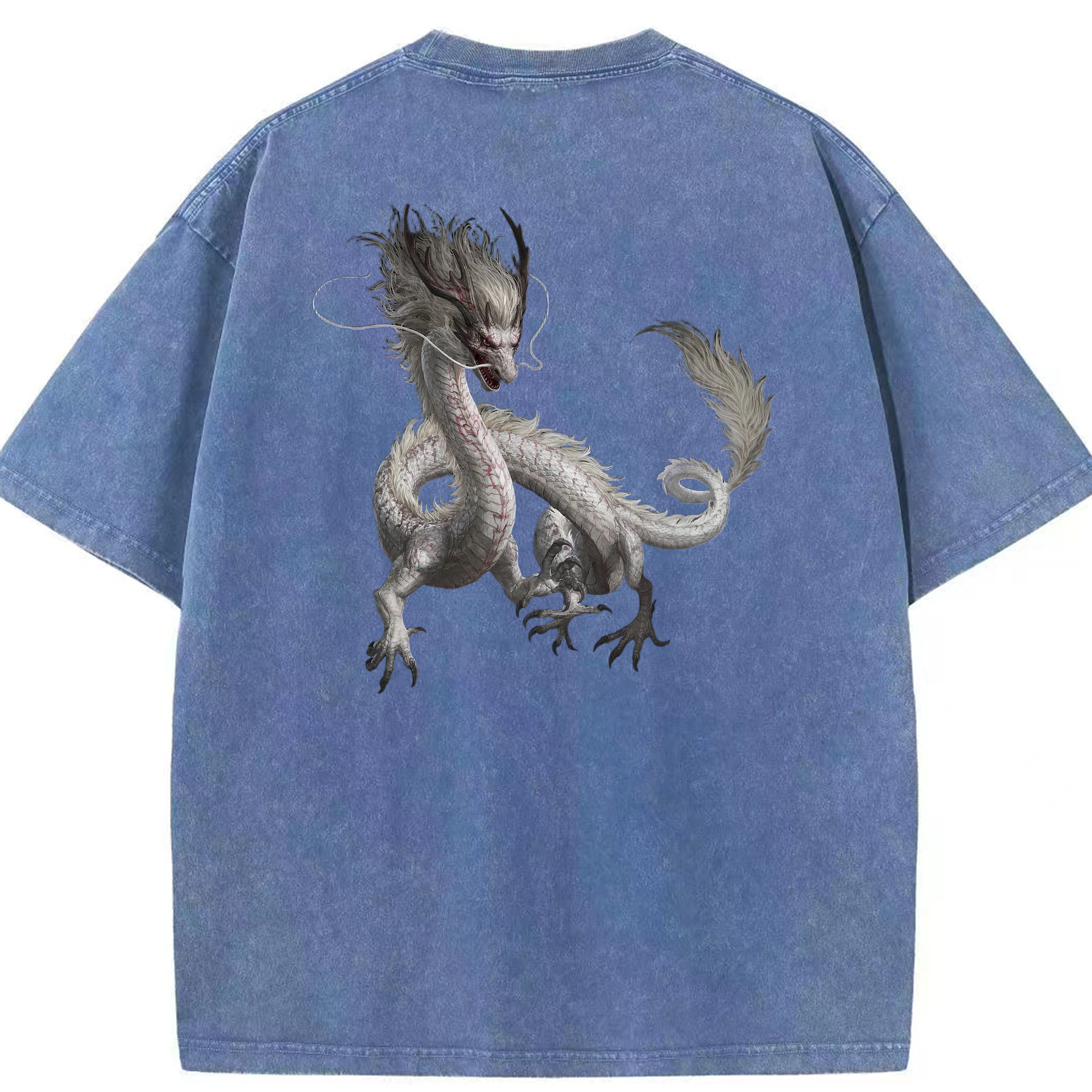 （画像用） Ne Zha 2 ナタ 魔童の大暴れ 綿100% ヴィンテージ風 半袖Tシャツ（背面プリント）