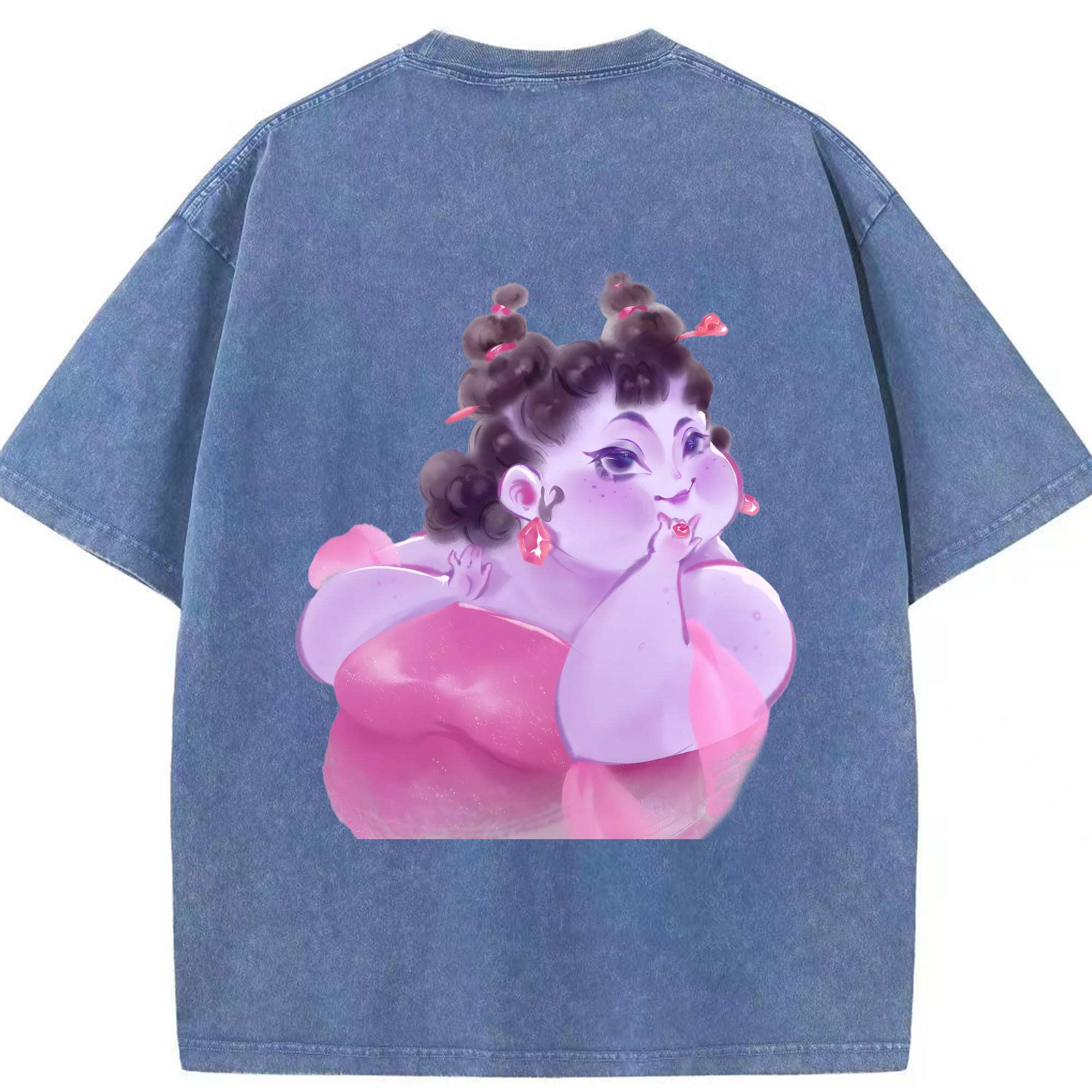（画像用） Ne Zha 2 ナタ 魔童の大暴れ 綿100% ヴィンテージ風 半袖Tシャツ（背面プリント）